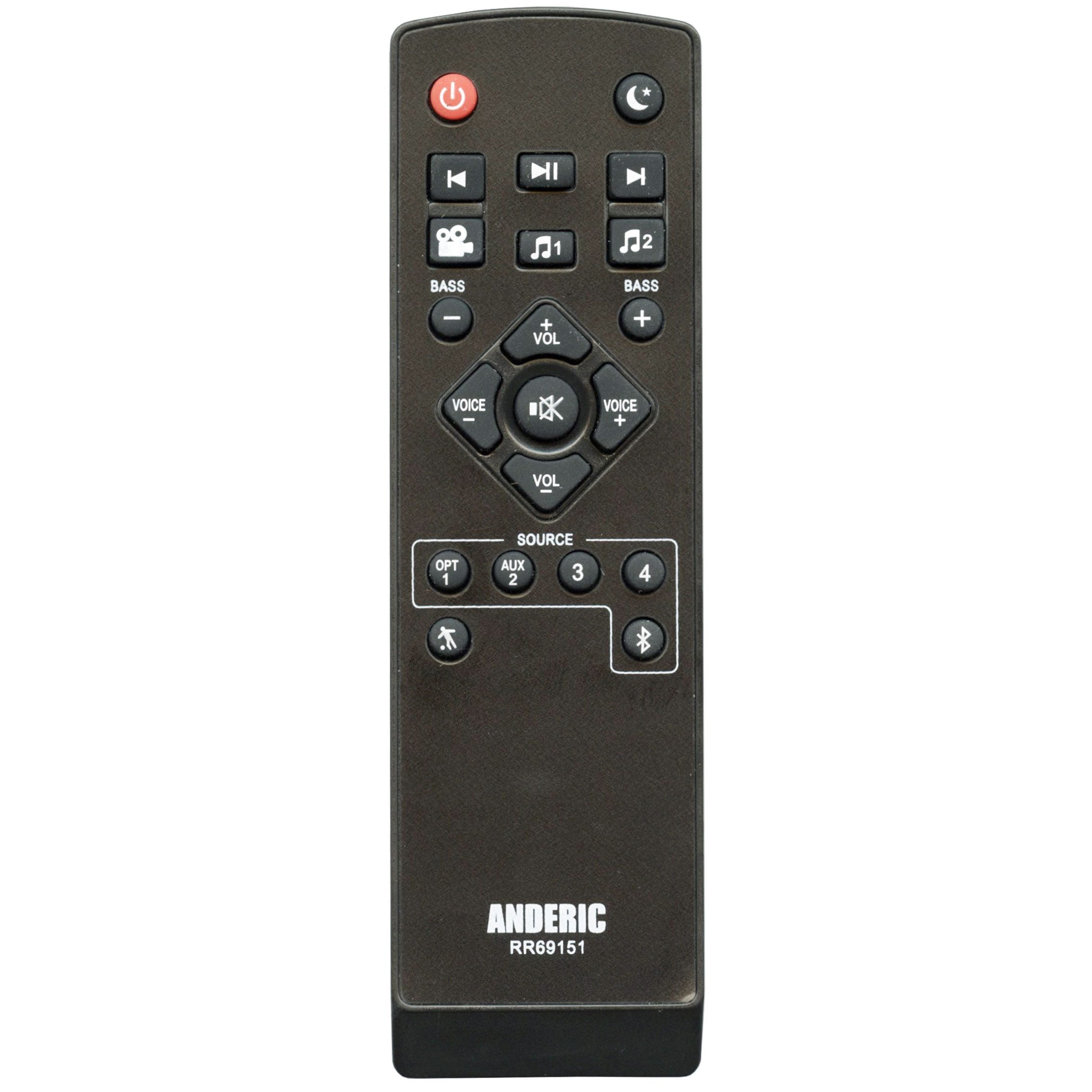 Anderic RR69151 Replacement Sound Bar Remote Control for Polk Audio RE6915-1, RE8114-1, and Others