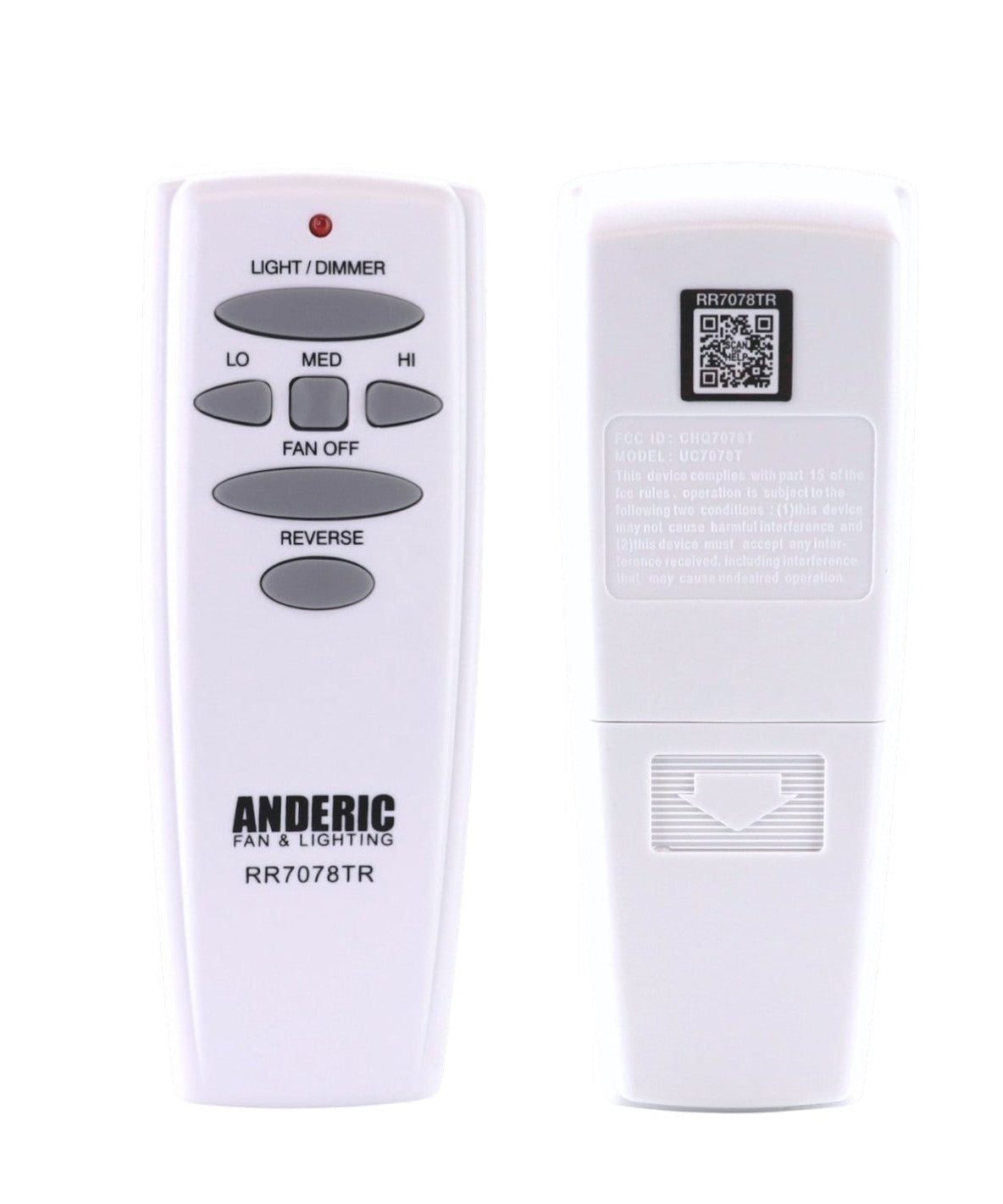 Substitute for Hampton Bay UC7030T Ceiling Fan Remote Control [RR7078TR]