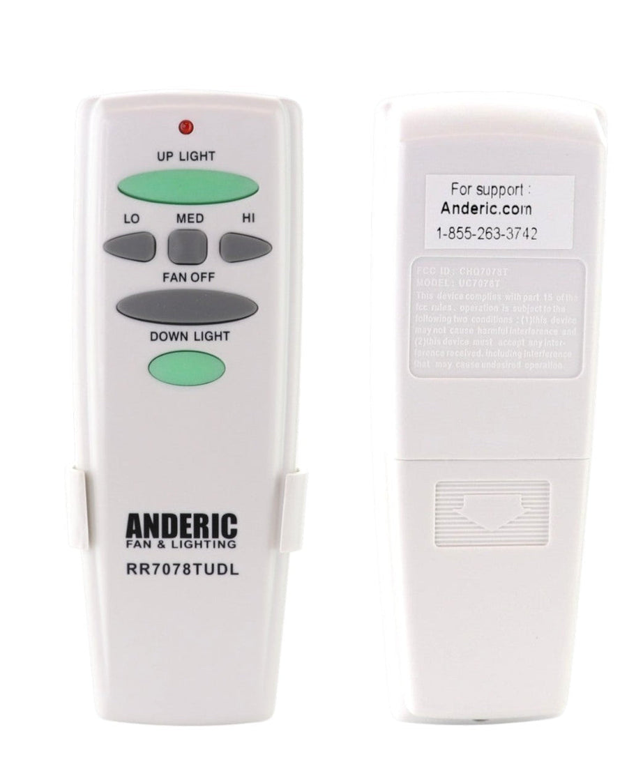 Anderic RR7078TUDL / HD6-UD (UC7078T) Ceiling Fan Remote Control for Hampton Bay | CHQ7078T | Up Light | Down Light