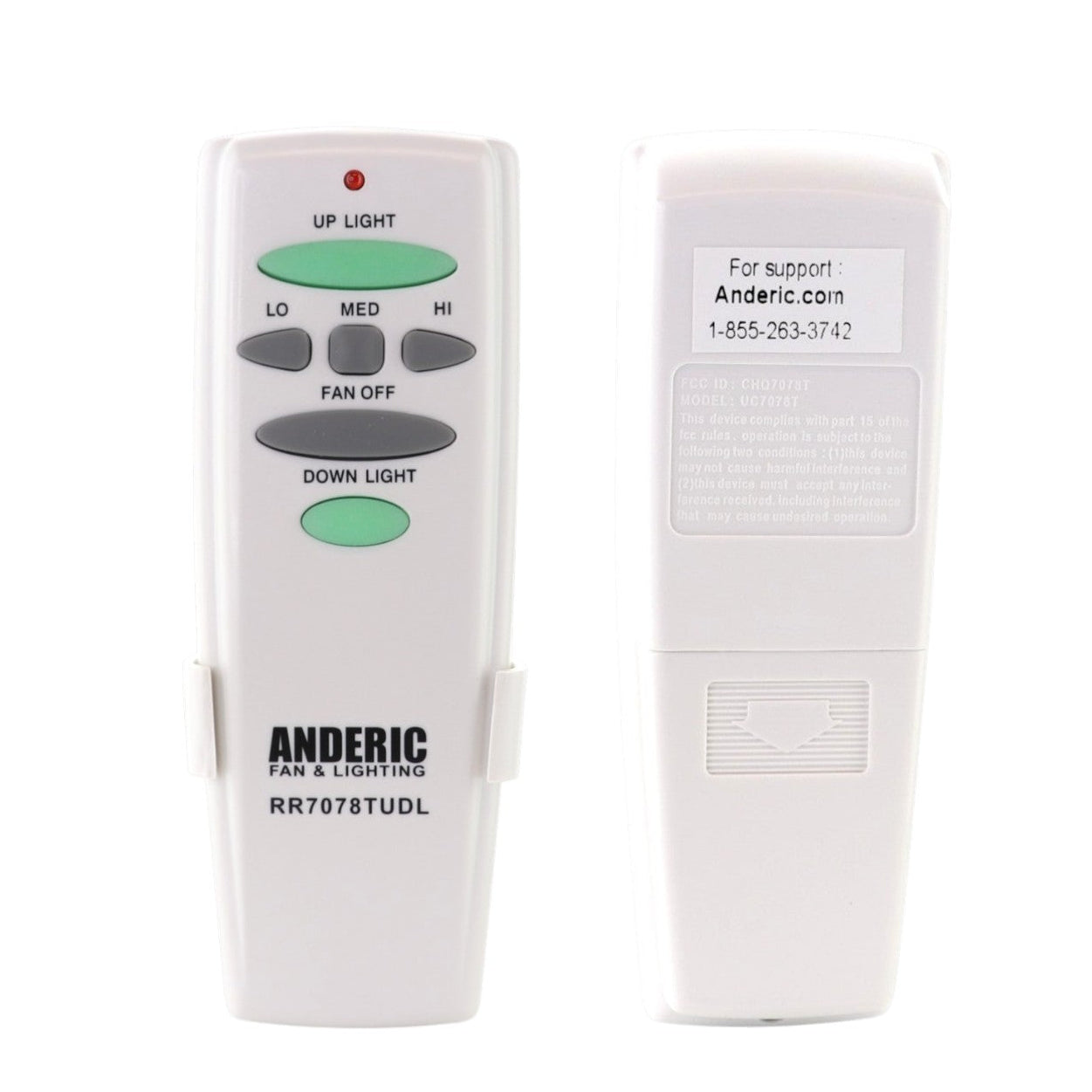 Anderic RR7078TUDL / HD6-UD (UC7078T) Ceiling Fan Remote Control for Hampton Bay | CHQ7078T | Up Light | Down Light