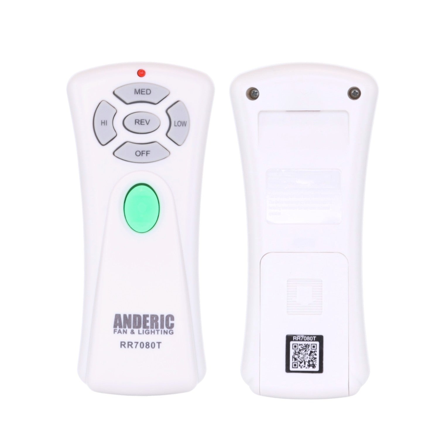 Substitute for Hampton Bay UC7080T CHQ7080T Ceiling Fan Remote Control [RR7080T]