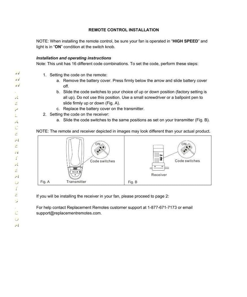 Anderic Universal Add-on Remote Control Kit for 3 speed Ceiling Fans with Up & Down Lights - RR7083TUDL-FAN28RUD-KIT