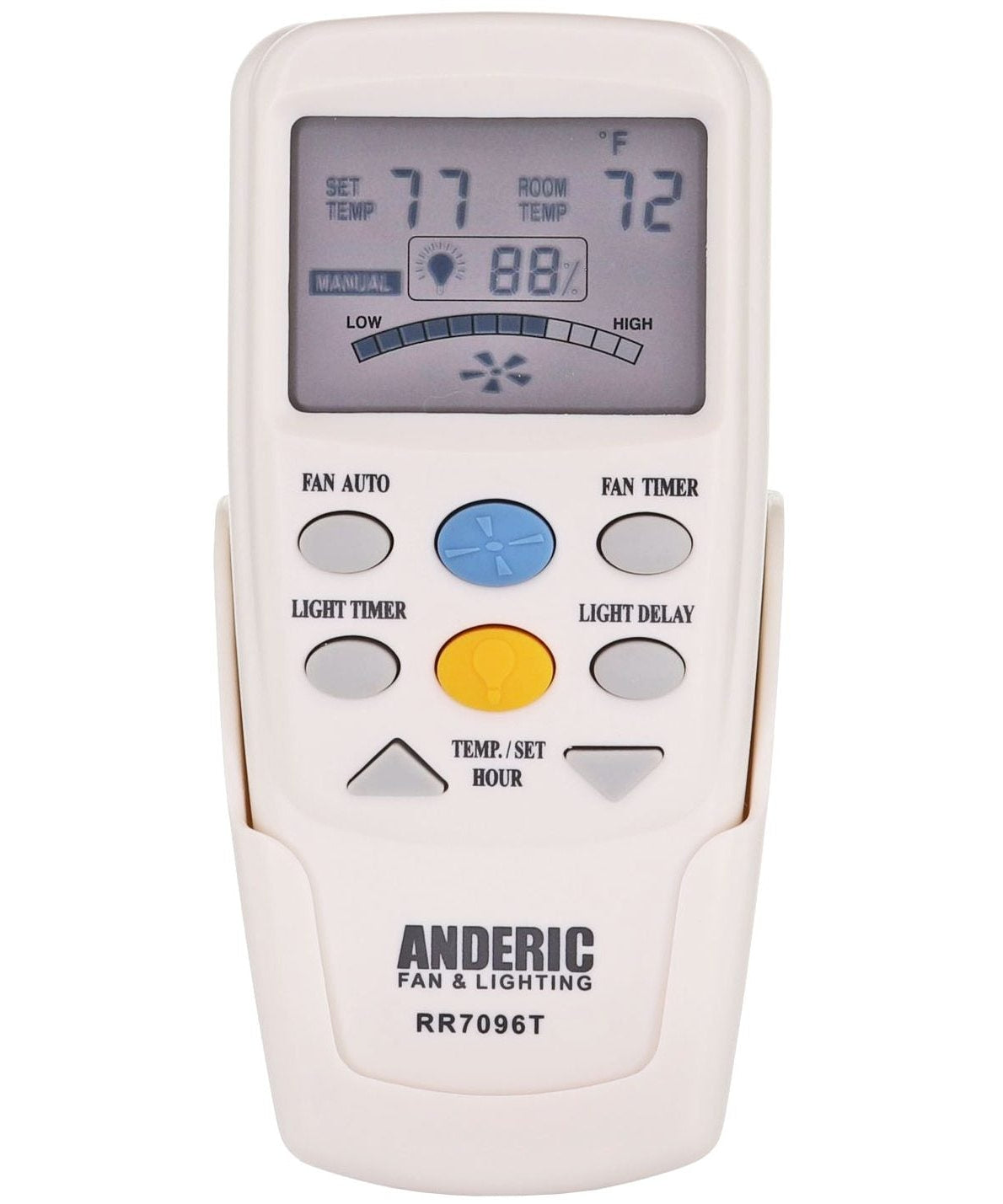 Anderic RR7096T Thermostatic Ceiling Fan Remote Control with Fan Timer Key | 303 MHz | CHQ7096T, CHQ8BT7096T