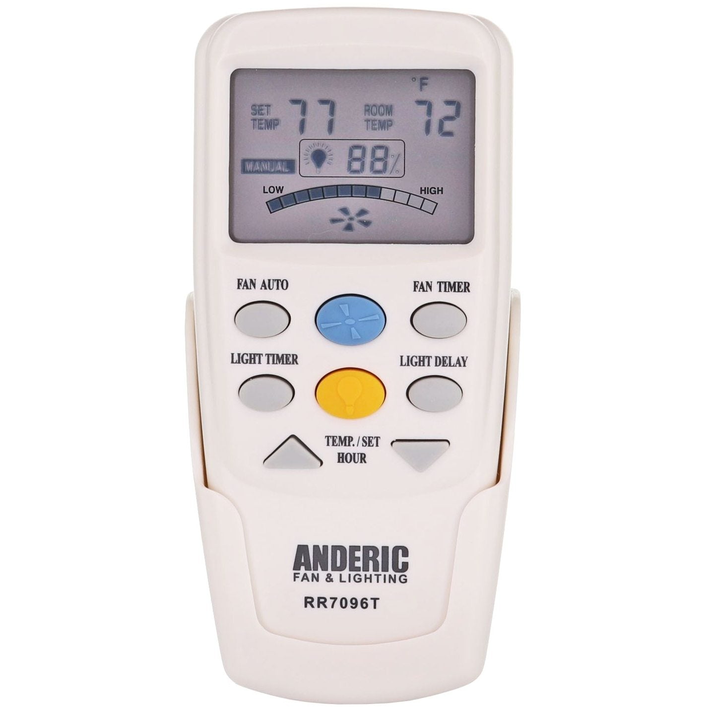 Anderic RR7096T Thermostatic Ceiling Fan Remote Control with Fan Timer Key | 303 MHz | CHQ7096T, CHQ8BT7096T