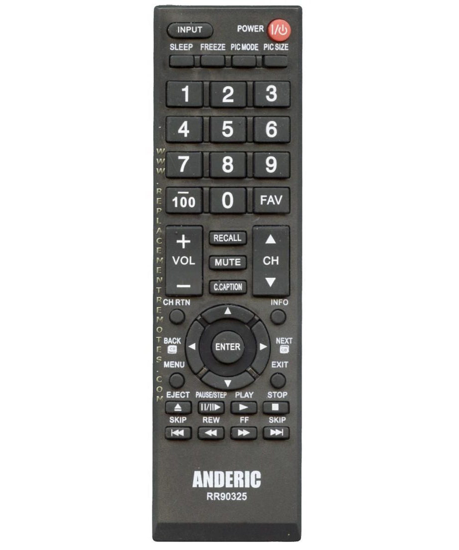 Anderic RR90325 Replacement TV Remote Control for Toshiba CT-8037, CT-90325, and more