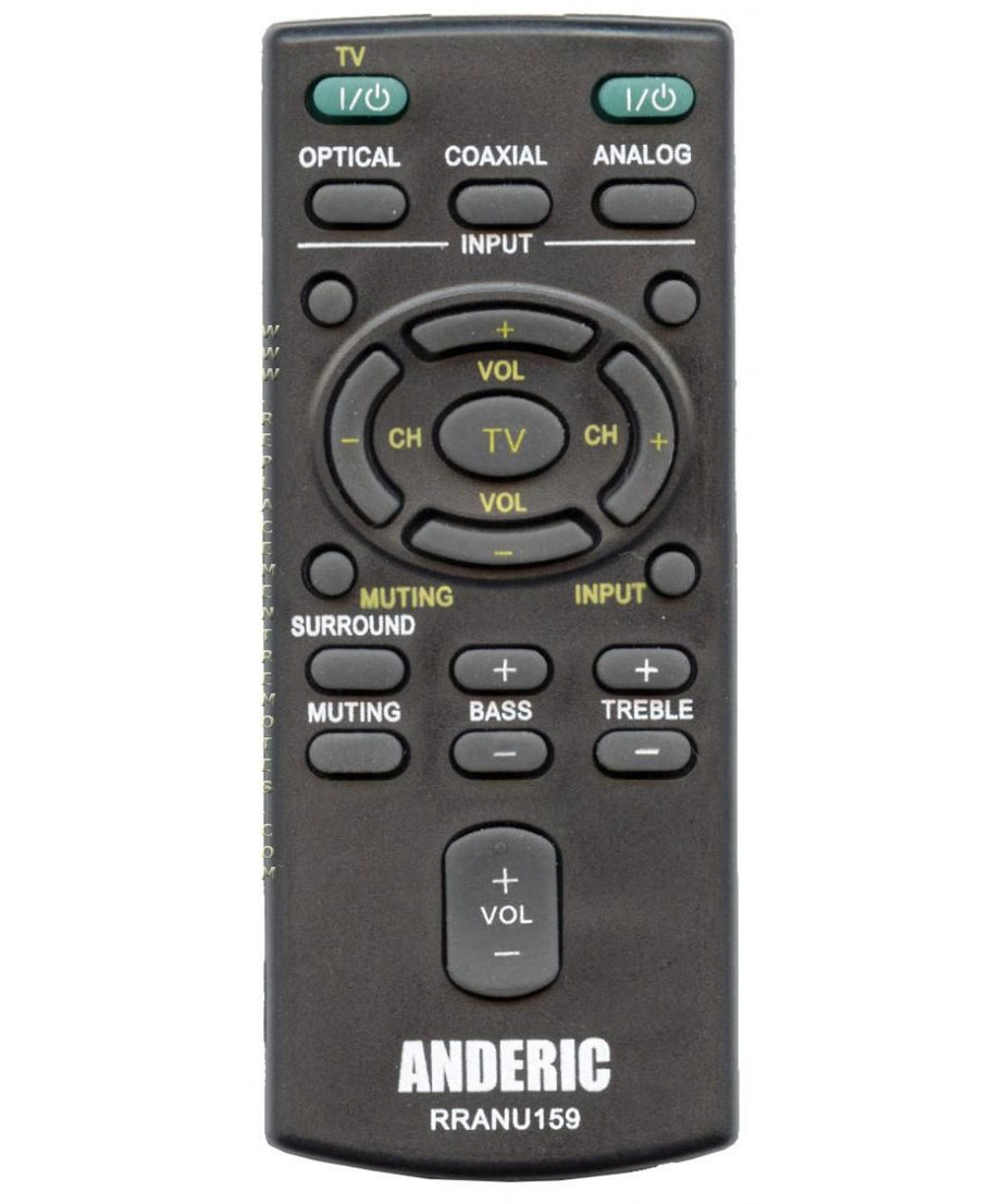 Anderic RRANU159 Replacement Remote Control for Sony Sound Bar RM-ANU159, RM-ANU160, RMT-AH101U, RMT-AH101U, RM-ANU191, and Others