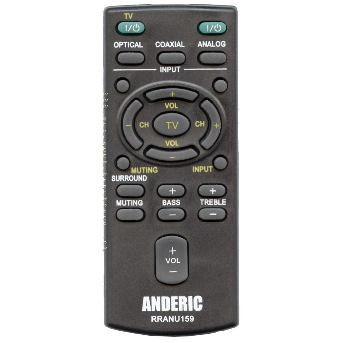 Anderic RRANU159 Replacement Remote Control for Sony Sound Bar RM-ANU159, RM-ANU160, RMT-AH101U, RMT-AH101U, RM-ANU191, and Others