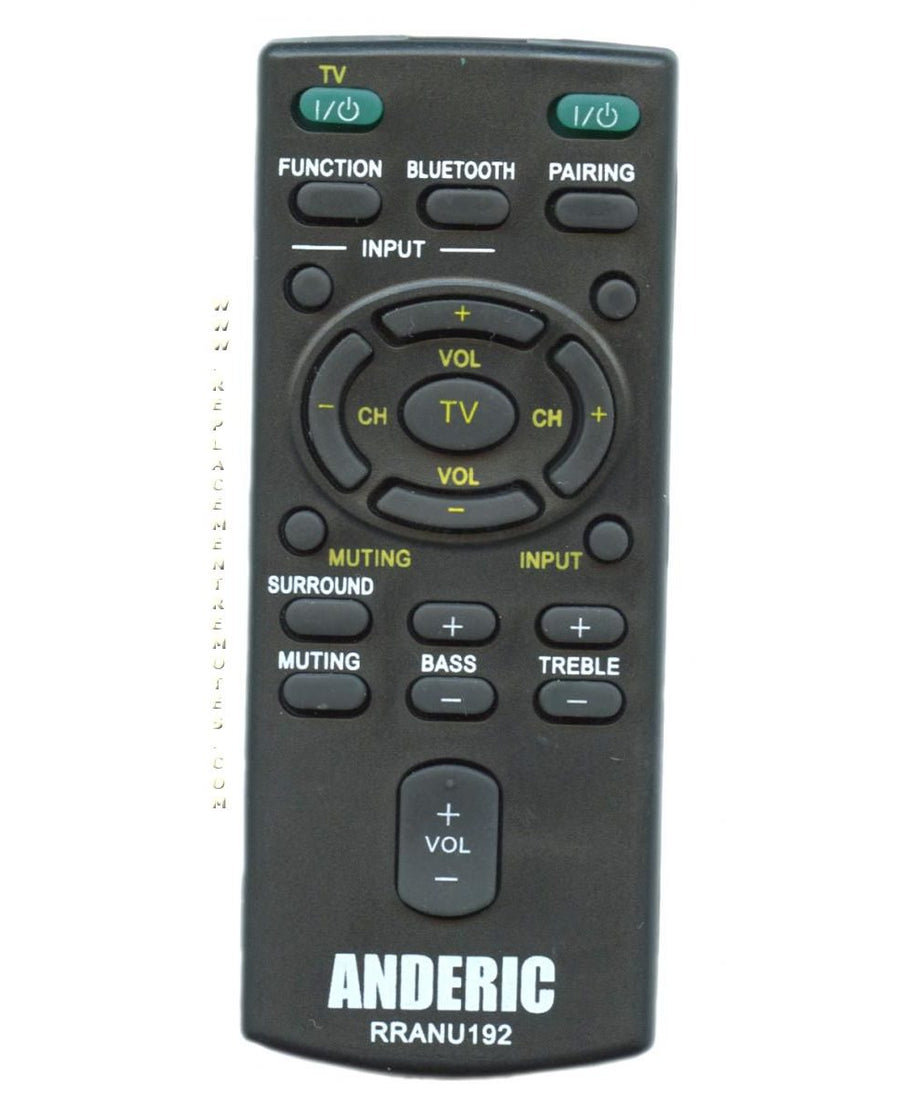 Anderic RRANU192 Replacement Remote Control for Sony Sound Bar | RM-ANU192, RM-ANU160, RMT-AH101U, RM-ANU191, RM-ANU159