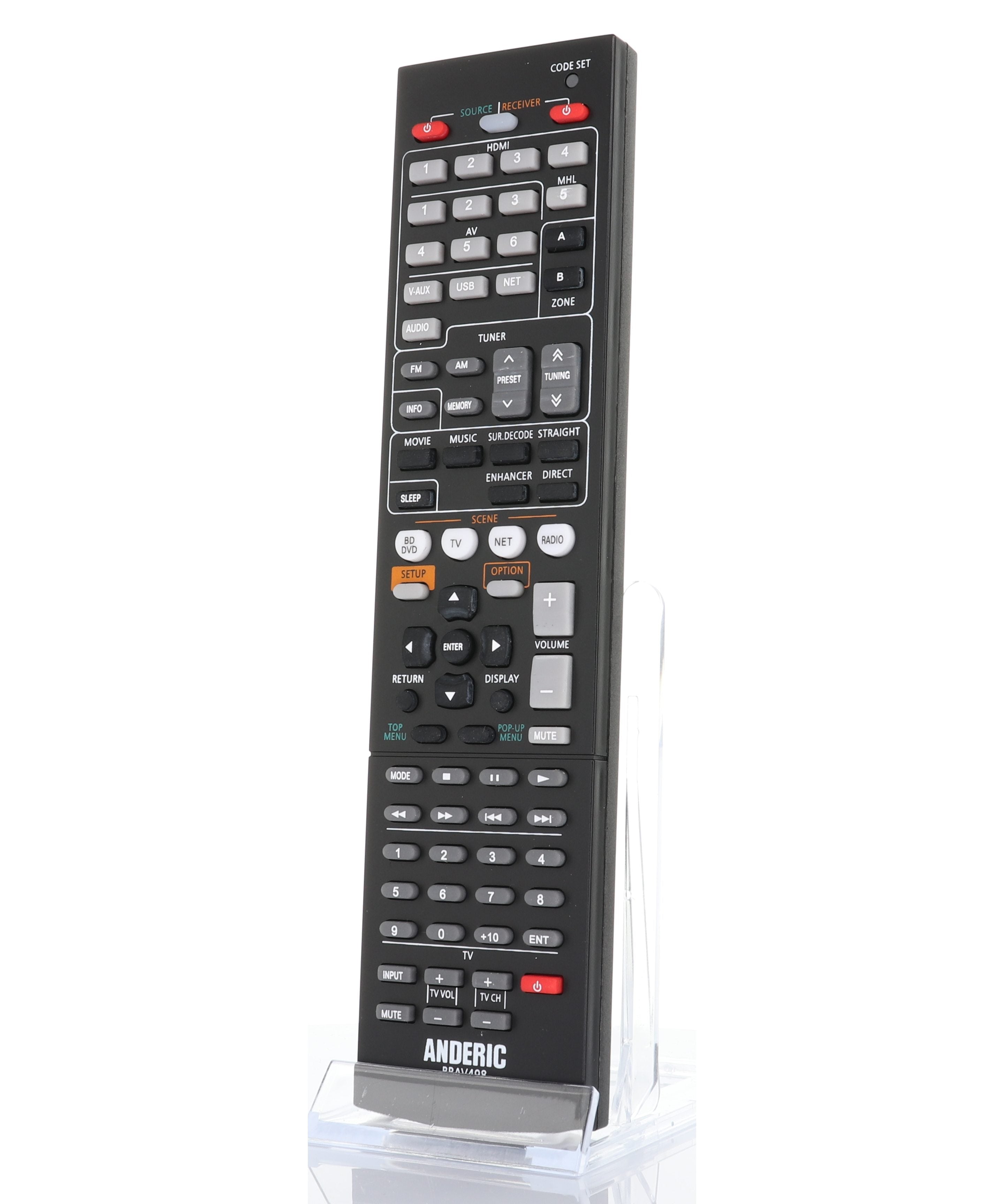 Anderic RRAV498 Replacement Receiver Remote Control for Yamaha RAV498 and Others