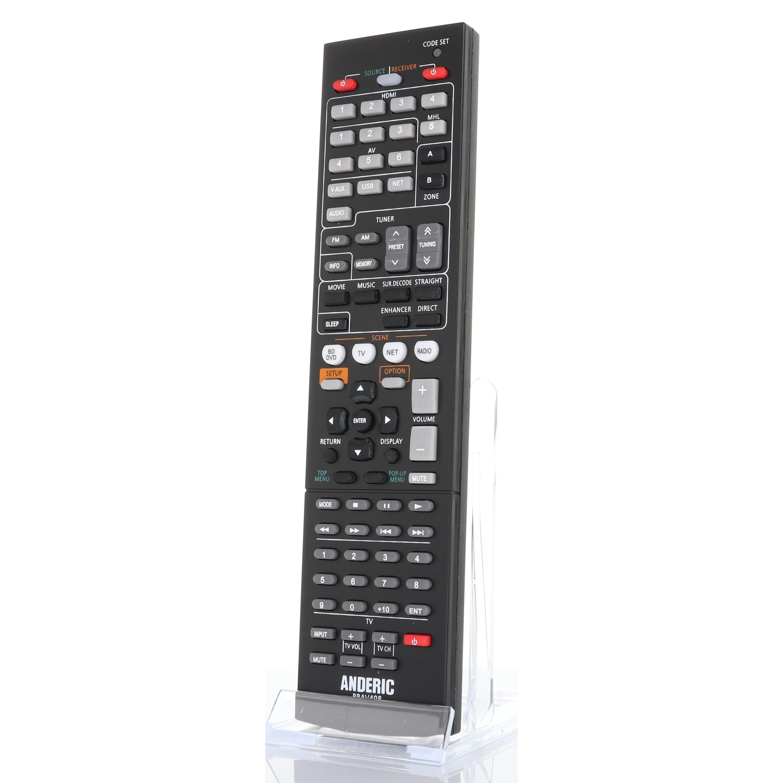 Anderic RRAV498 Replacement Receiver Remote Control for Yamaha RAV498 and Others