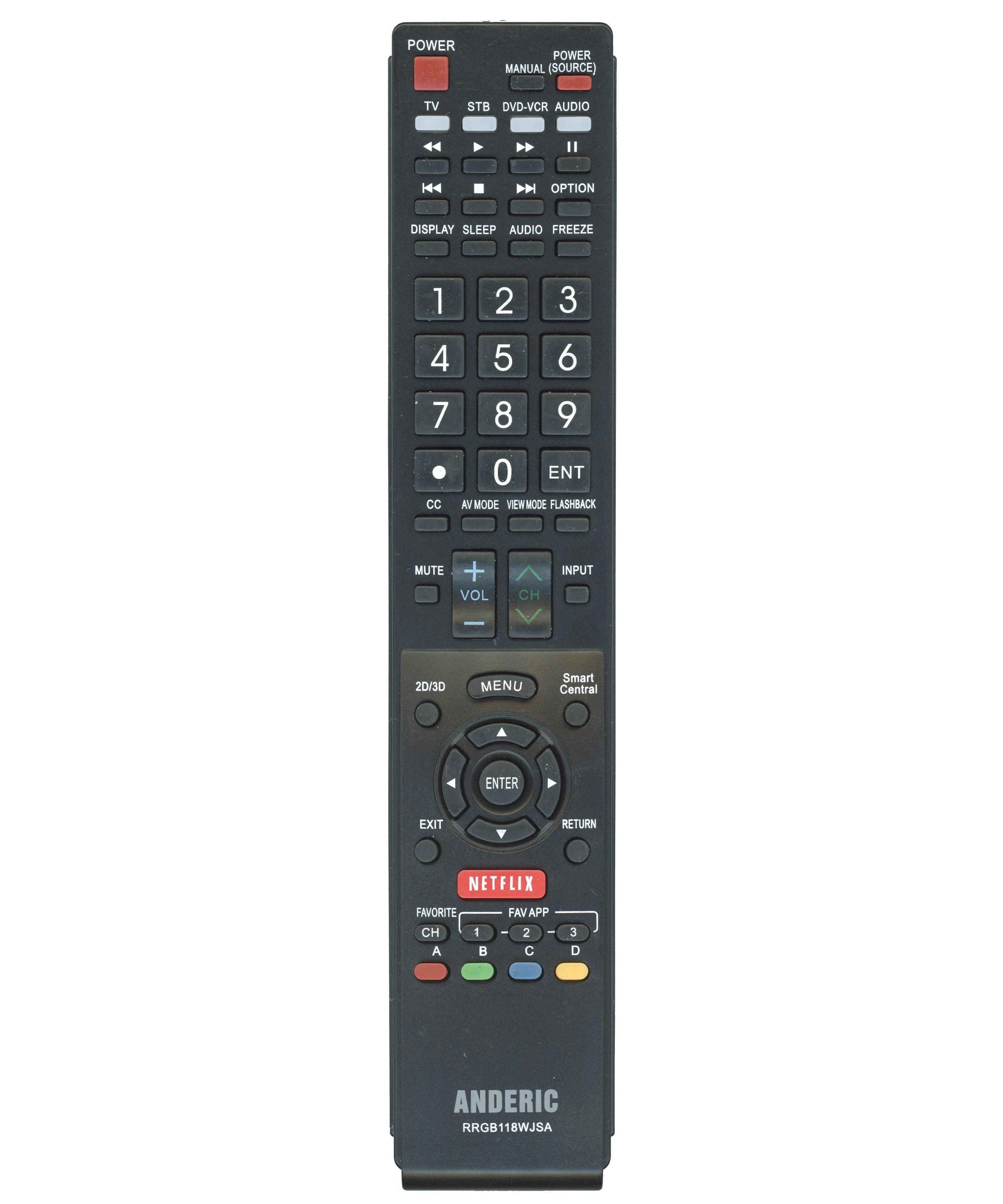 Sharp GB118WJSA Aquos Smart TV Remote Control | NETFLIX | IR - RRMCGB118WJSA