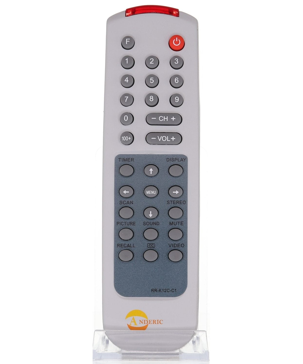 Anderic RRK12CC1 Replacement TV Remote Control for Apex | K12BC2, K12CC1, K12BC1, K12LC1, K12BC11