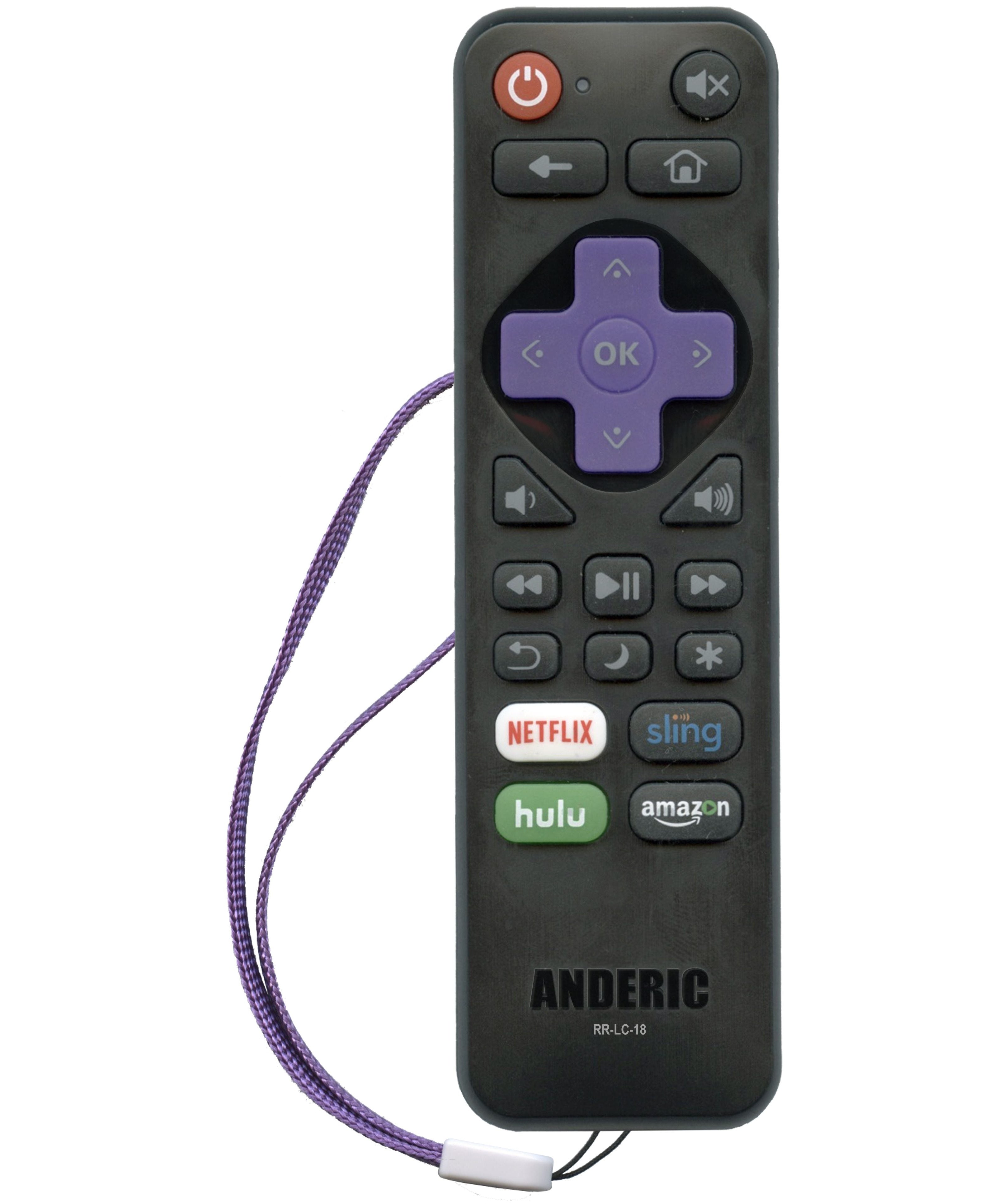 Hisense EN3B32HS Roku TV Remote Control | IR | Netflix | Amazon | Showtime | Sling - 194606