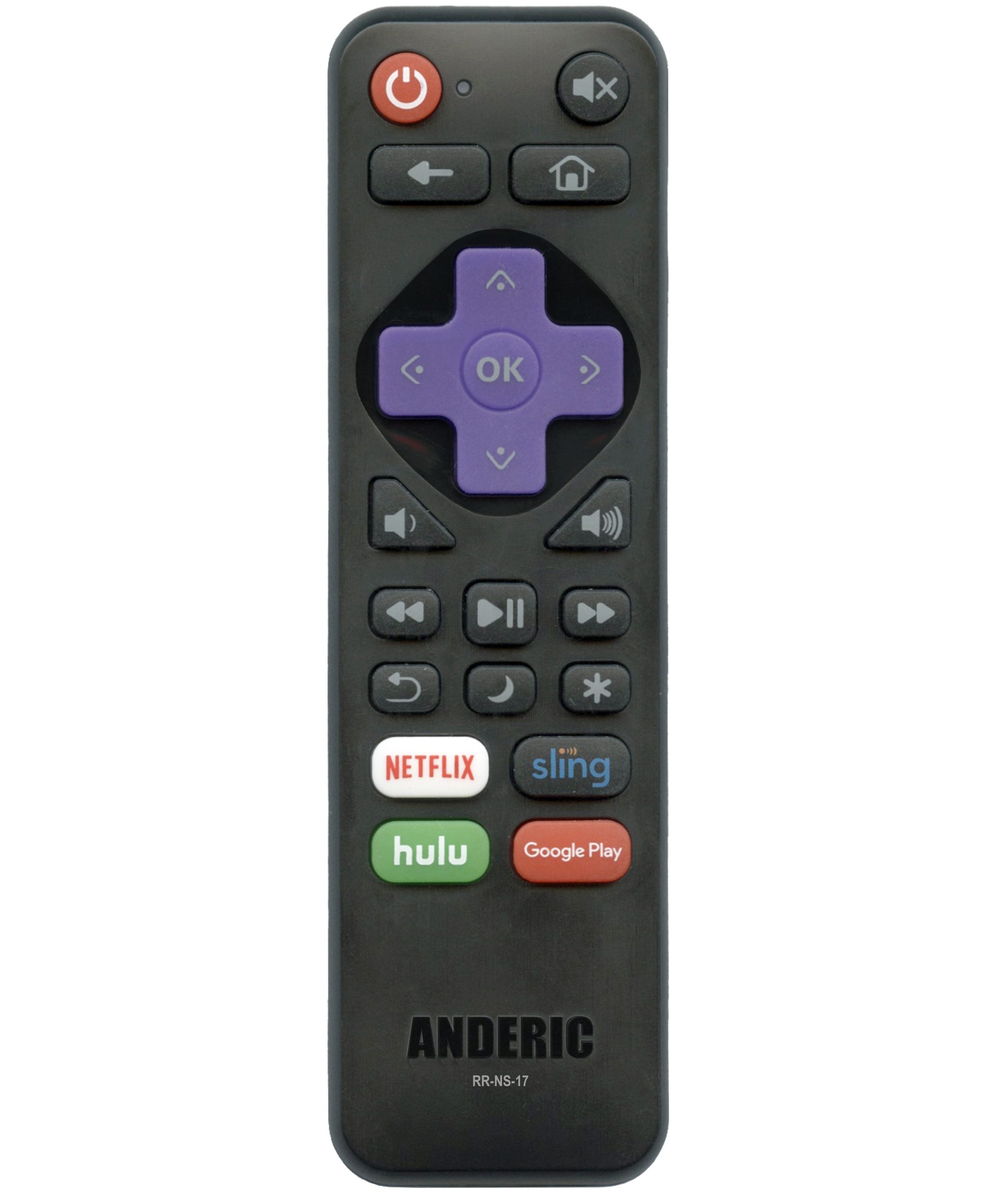 Anderic RRNS17 Replacement Remote Control for Insignia Roku-Enabled TVs (2016-2019) | No Programming Required