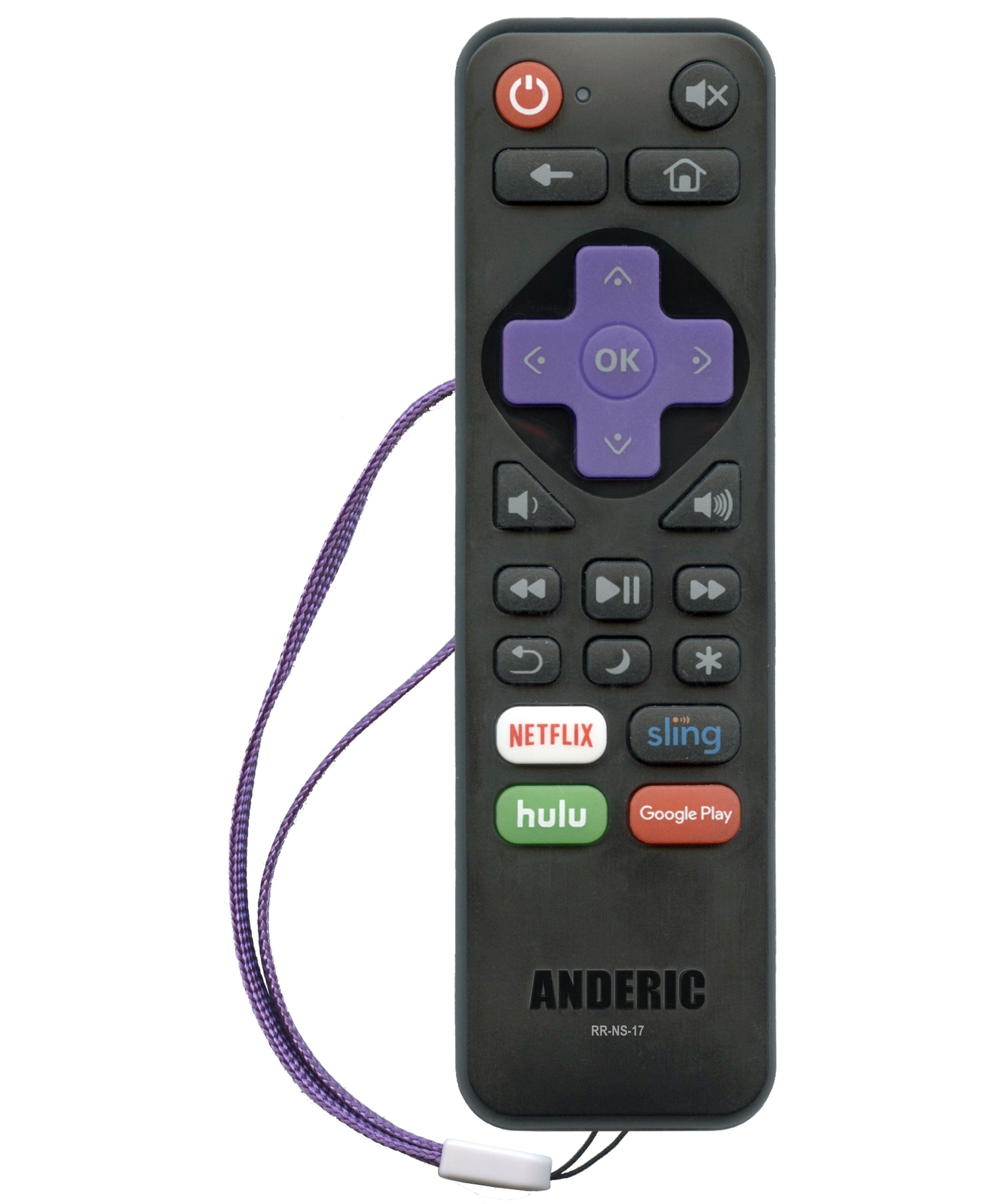Anderic RRNS17 Replacement Remote Control for Insignia Roku-Enabled TVs (2016-2019) | No Programming Required