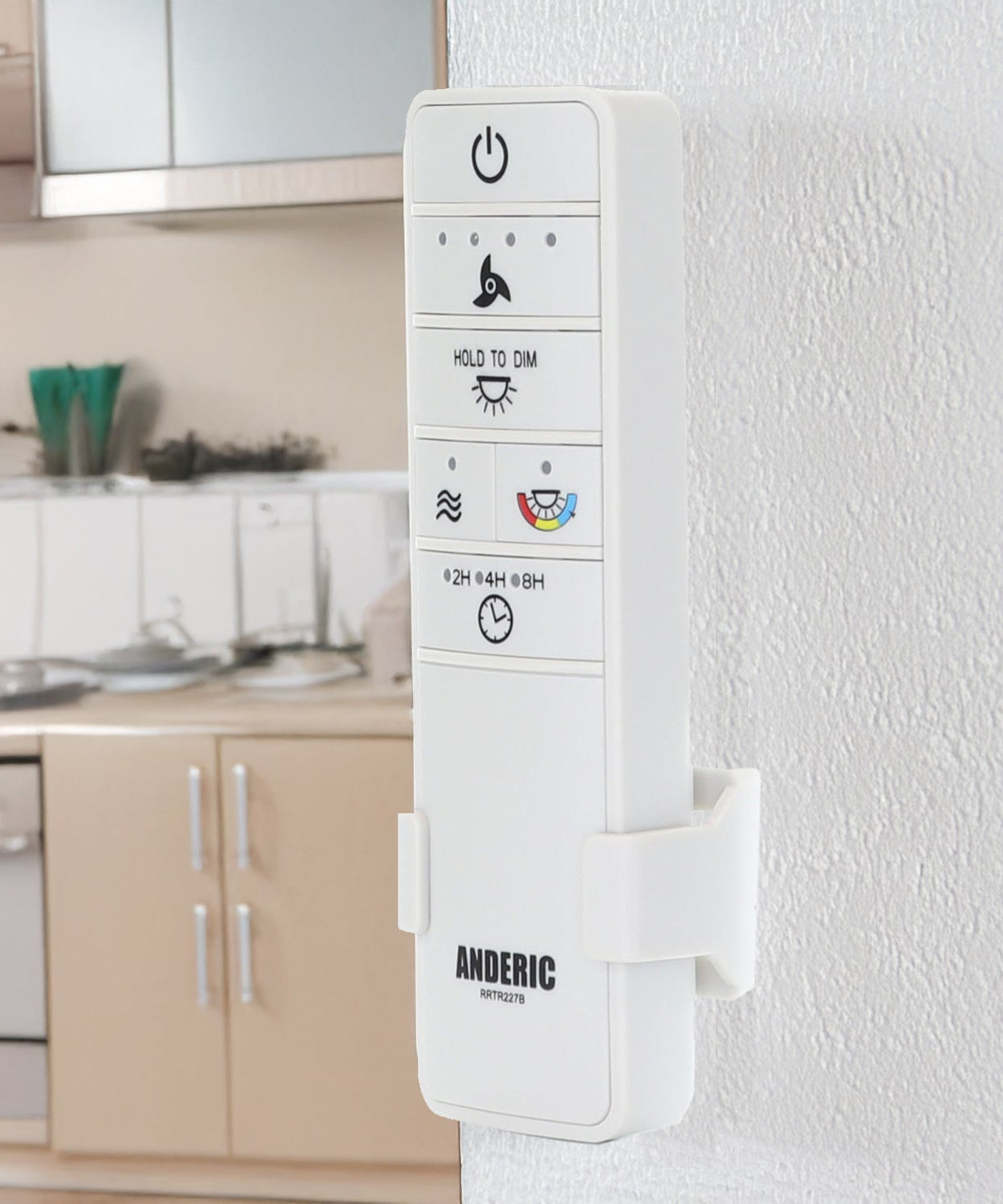 Anderic RRTR227B Ceiling Fan Remote Control for Hampton Bay Hubspace TR227B, 2AQZU-18015 - White