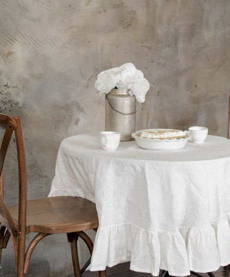 Ruffle Linen Table Cloth