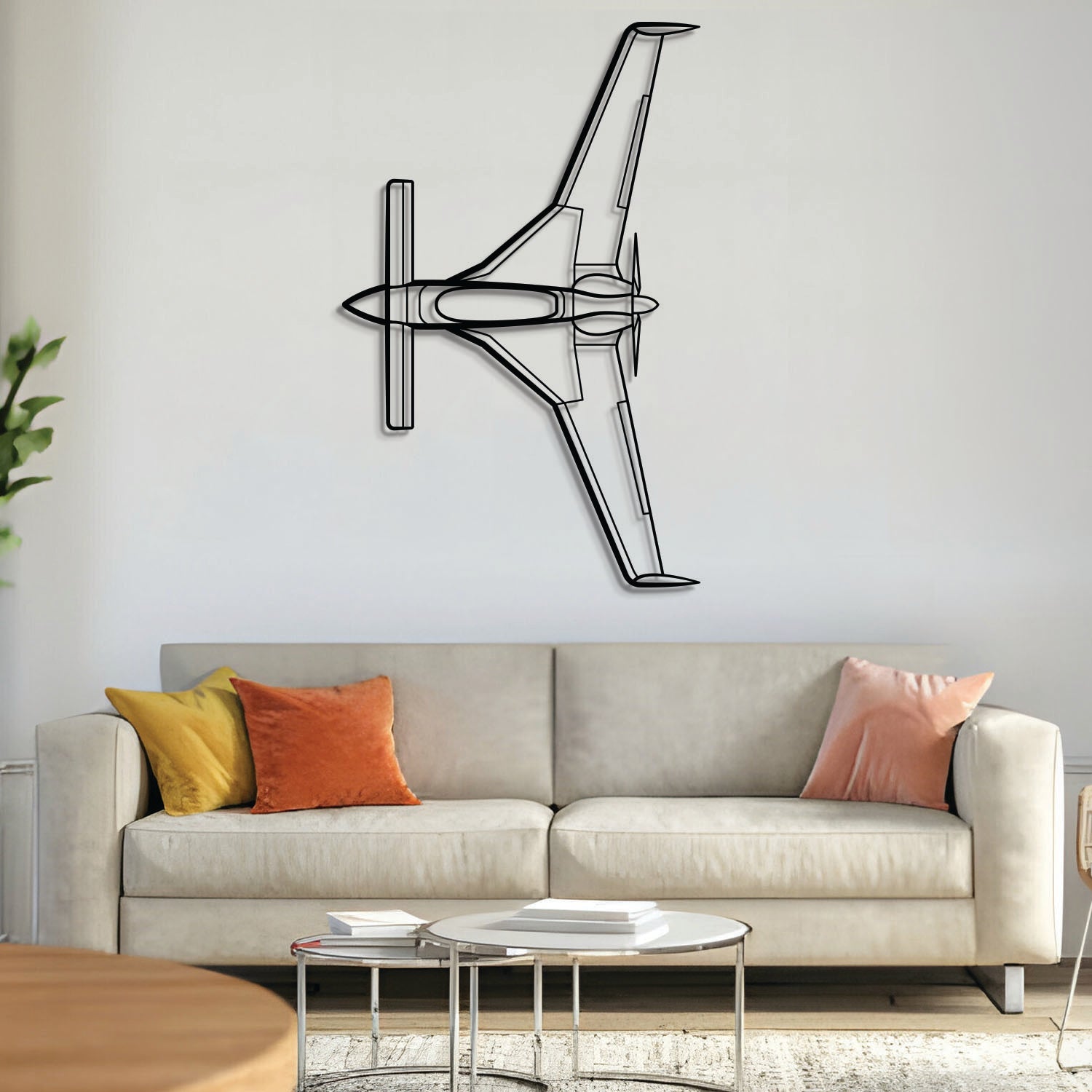 Long-EZ TOP Metall-Flugzeug-Wandkunst - NCP0288