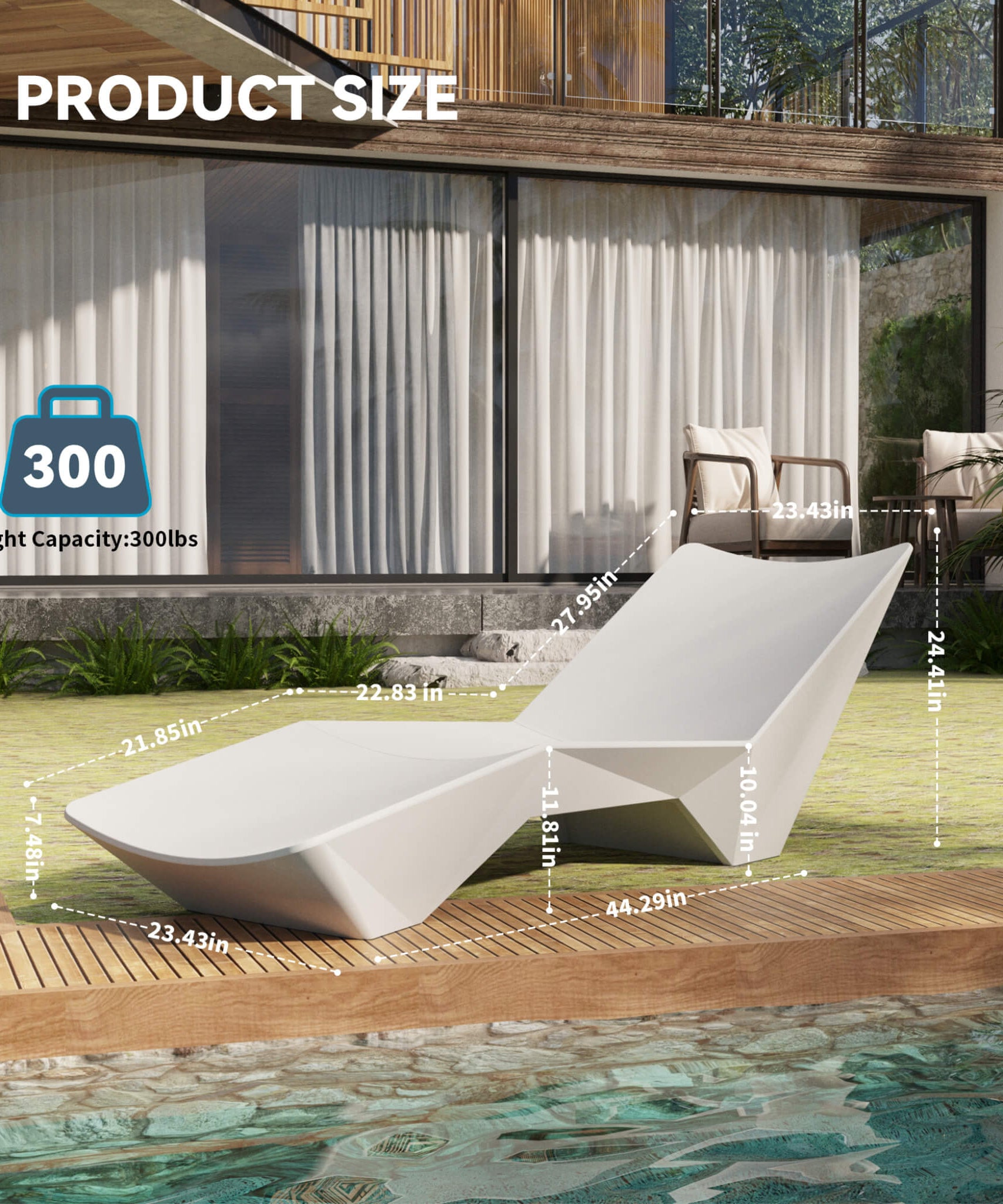 Alora S-Shaped Outdoor Natural Arc Pool Lounger (SAK82405)