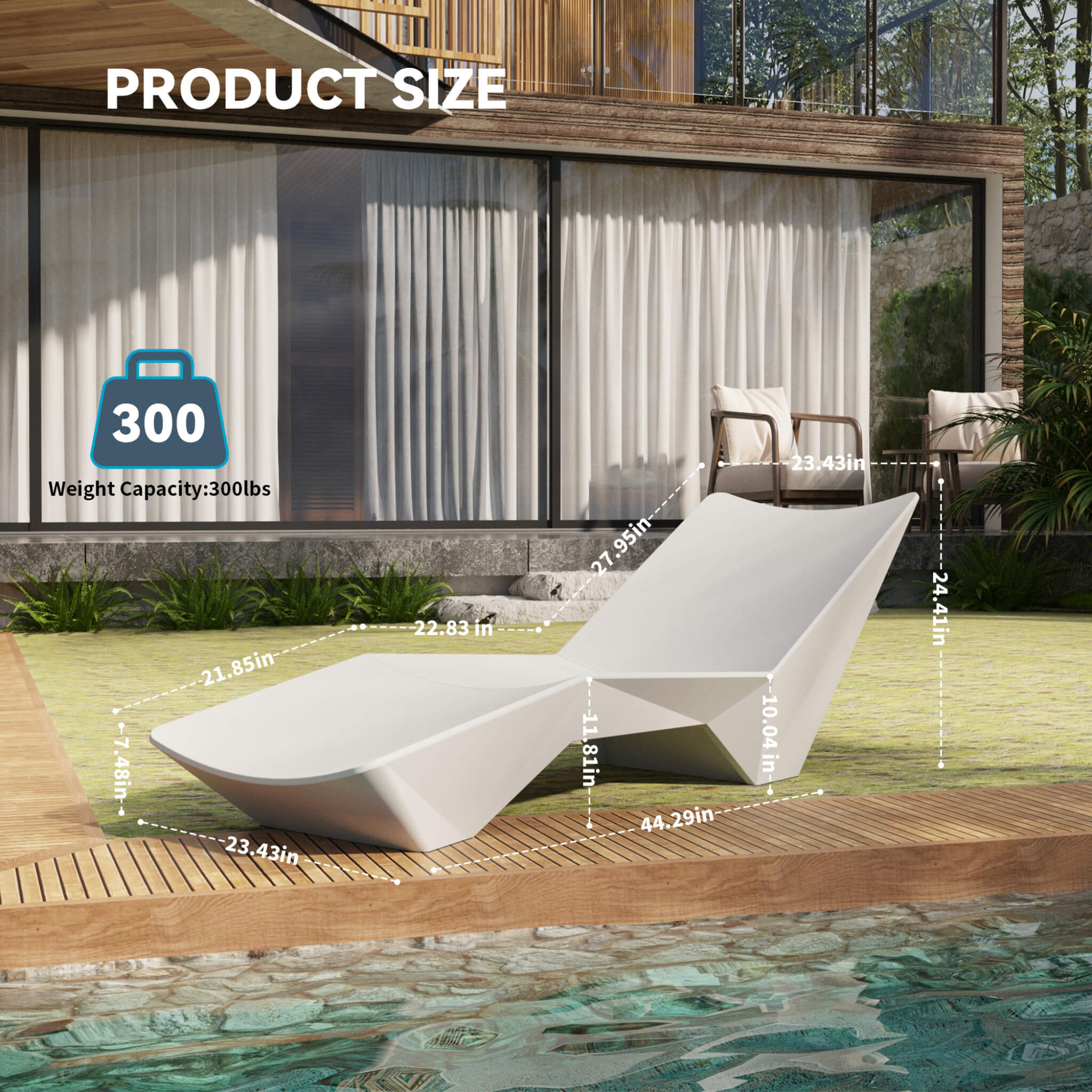 Alora S-Shaped Outdoor Natural Arc Pool Lounger (SAK82405)