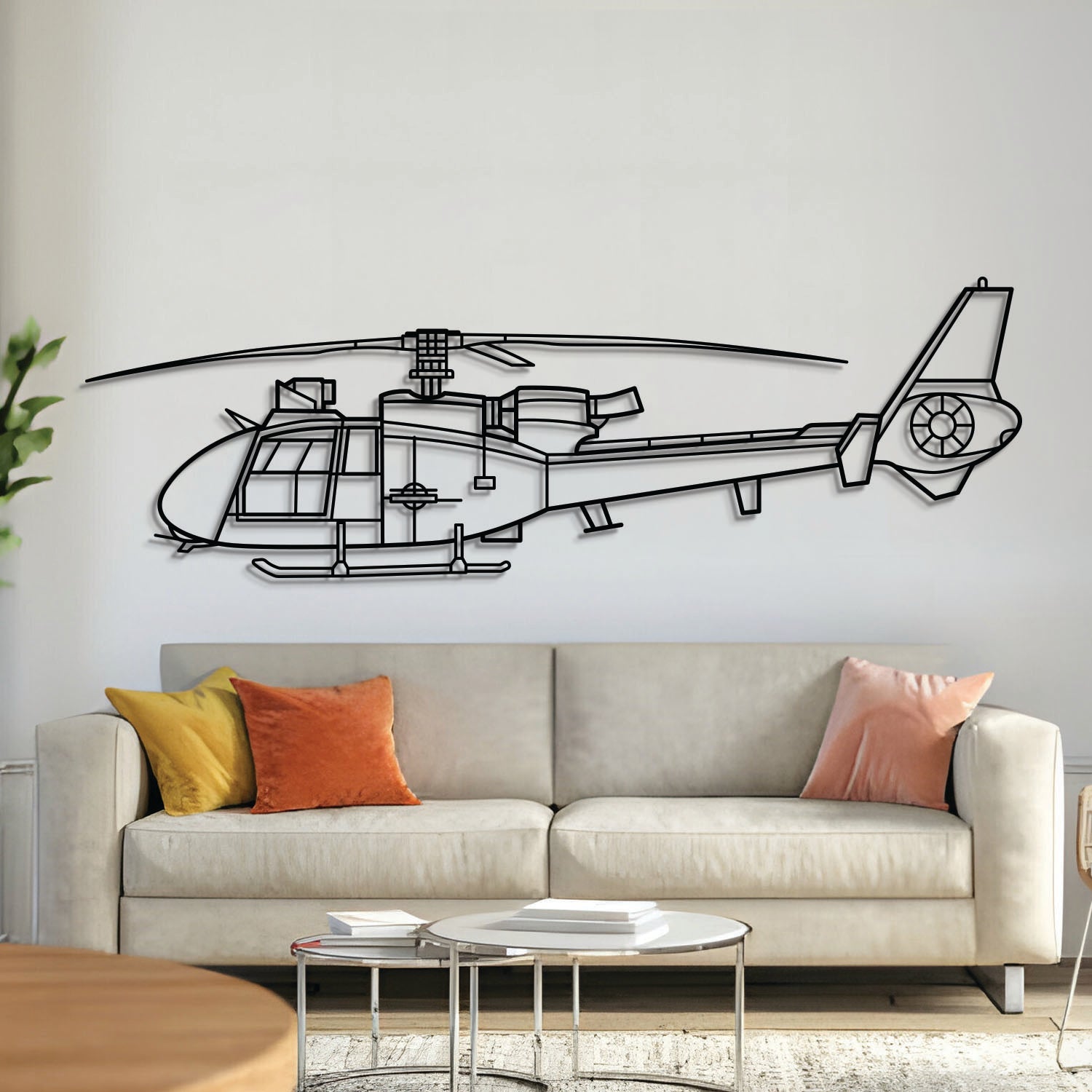SA342M1 Metallflugzeug Wandkunst - NCP0395