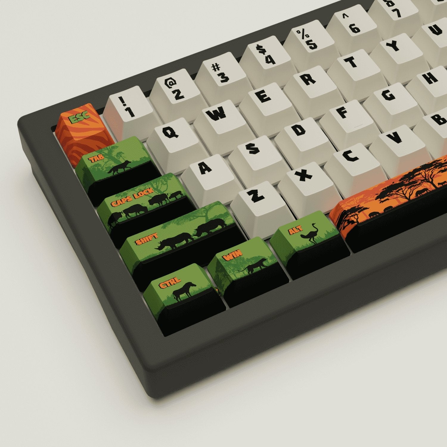 Safari Design Keycaps and Mechanical Keyboard