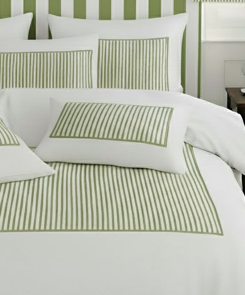 Classic Applique Ticking Stripe Cotton Duvet Cover Set