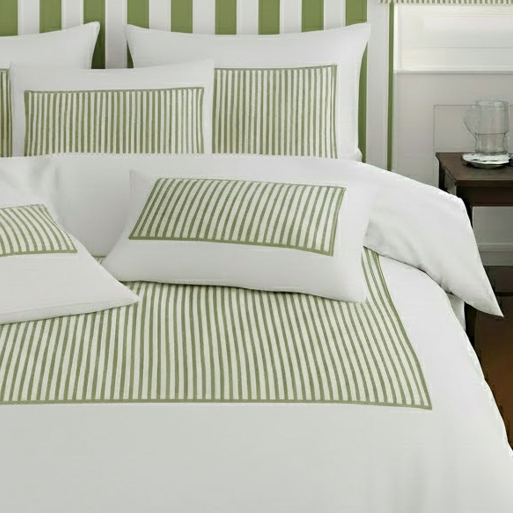 Classic Applique Ticking Stripe Cotton Duvet Cover Set