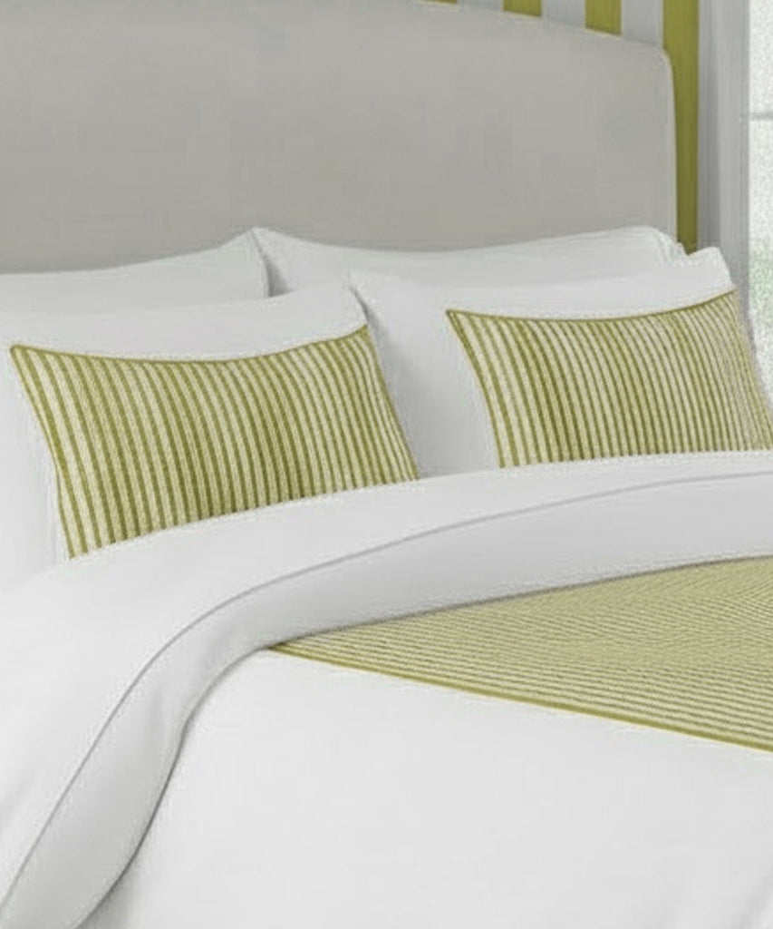 Classic Applique Ticking Stripe Cotton Duvet Cover Set