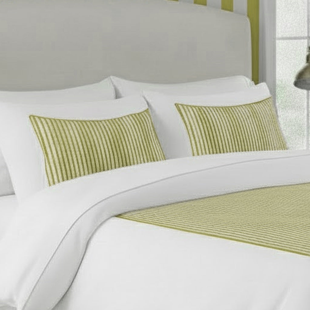 Classic Applique Ticking Stripe Cotton Duvet Cover Set