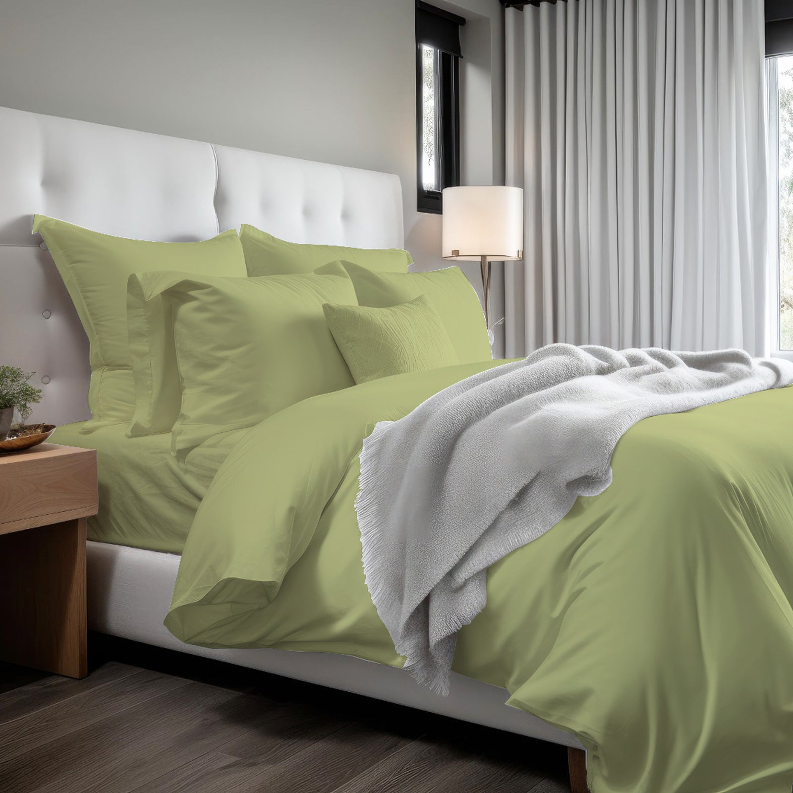 400TC Cotton Sateen Solid Duvet Cover Set