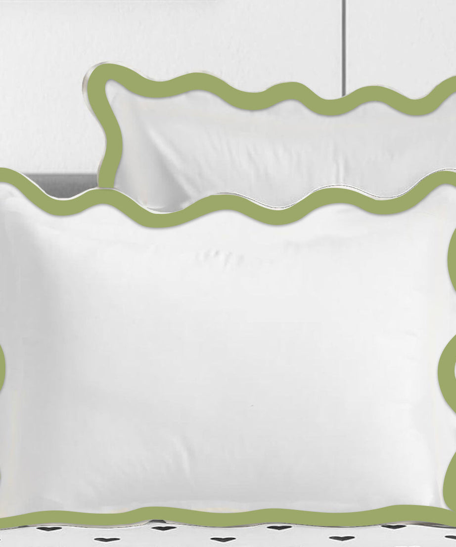 400TC Applique Scalloped Embroidery Cotton Duvet Cover Set