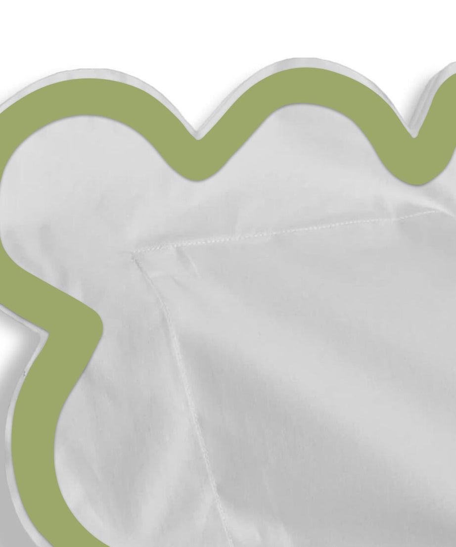 400TC Applique Scalloped Embroidery Cotton Duvet Cover Set