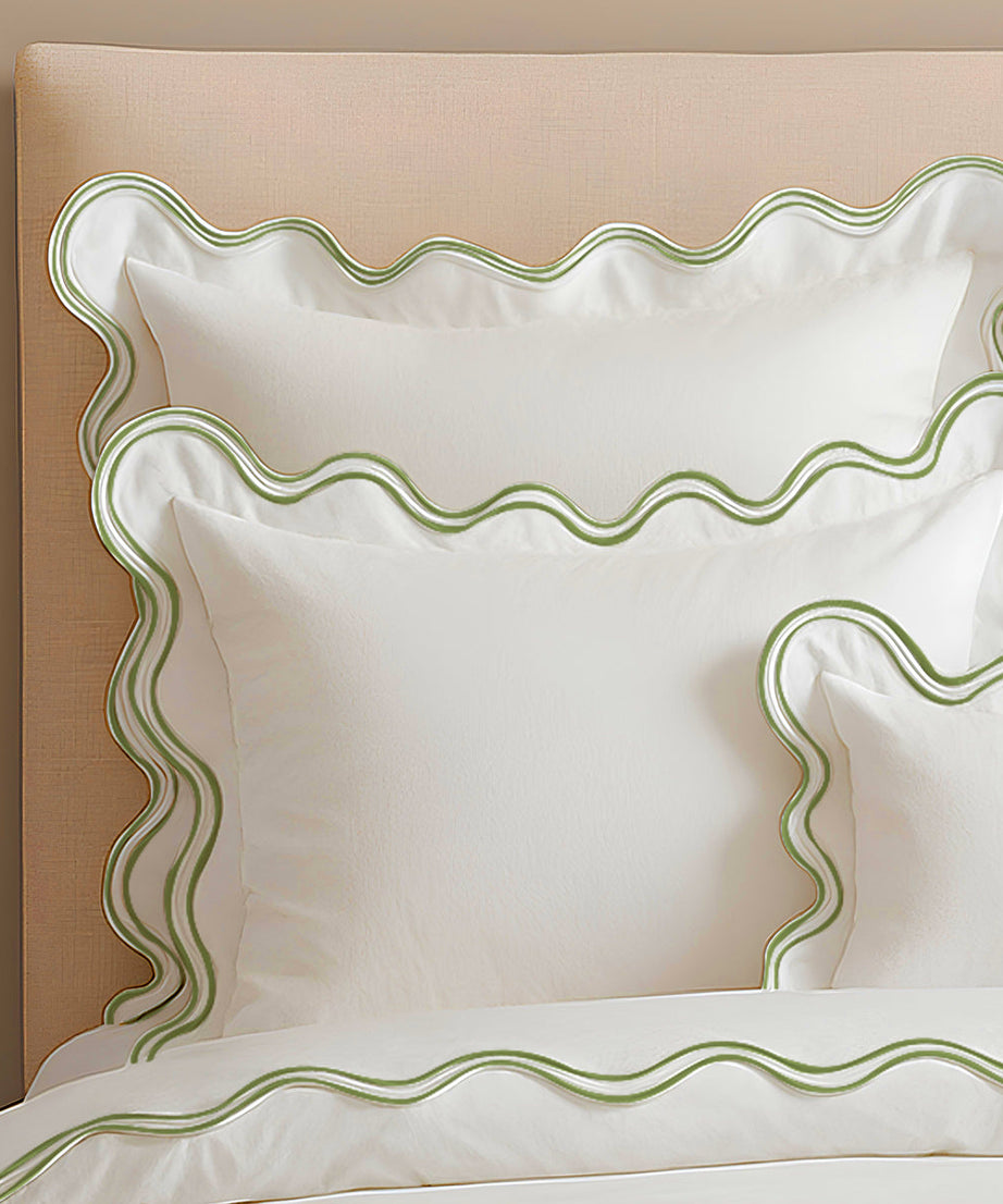 400TC Cotton Sateen Luxurious Double Scalloped Duvet Cover Set