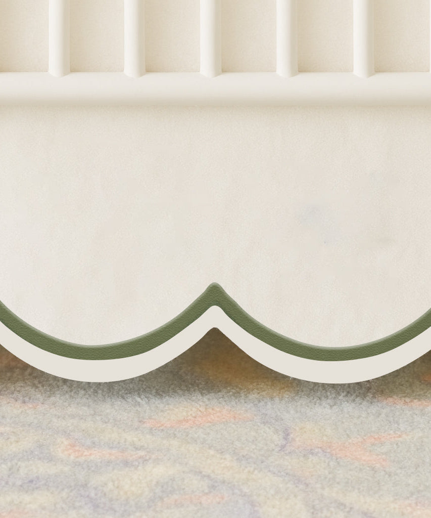 Scallop Embroidery Cotton Crib Skirt