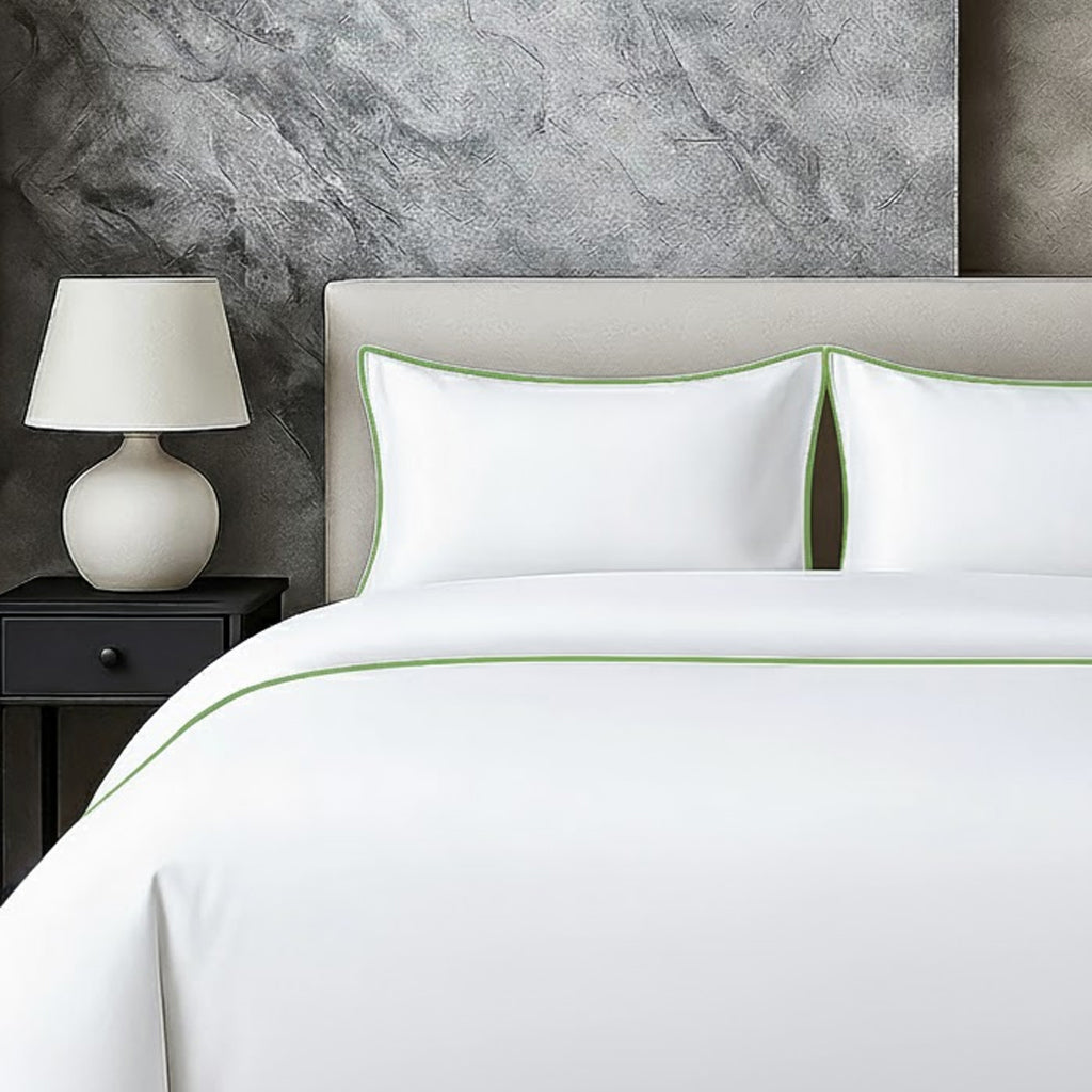 400 TC 100% Tencel Soft Silk Piping Duvet Cover Set
