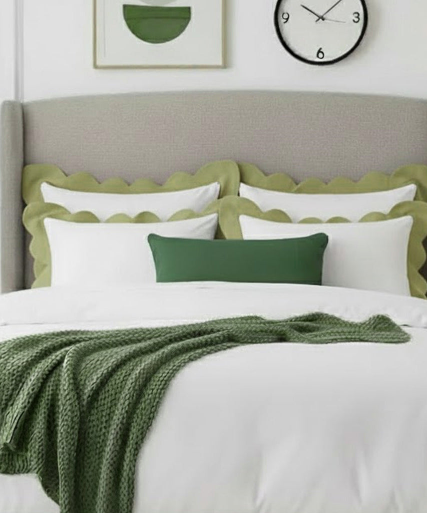 Wavy Applique Embroidery Cotton Duvet Cover Set