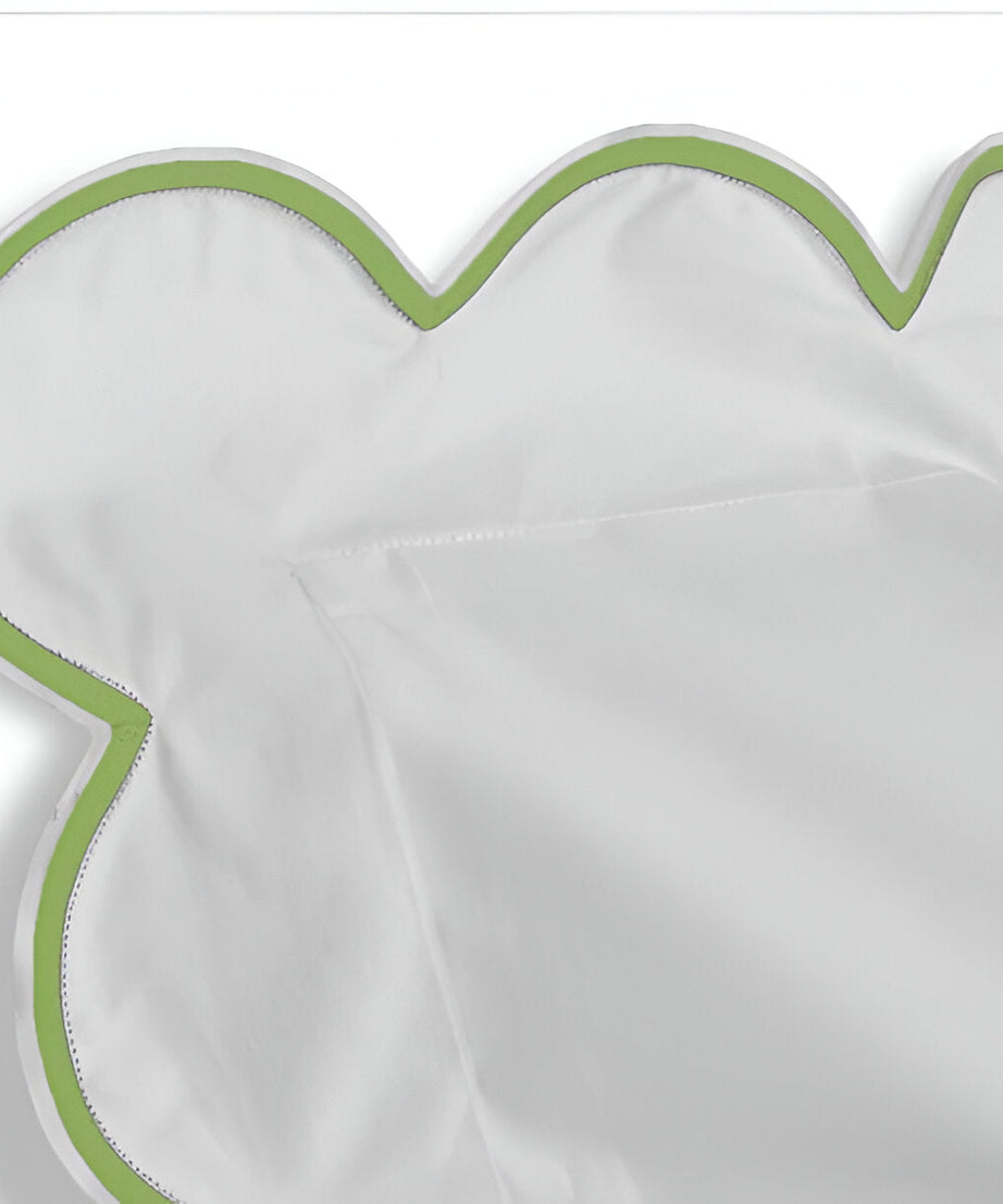 400TC Cotton Scallop Embroidery Sateen Solid Duvet Cover Set
