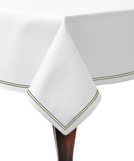 Double Embroidery Border Cotton Sateen Solid Table Cloth