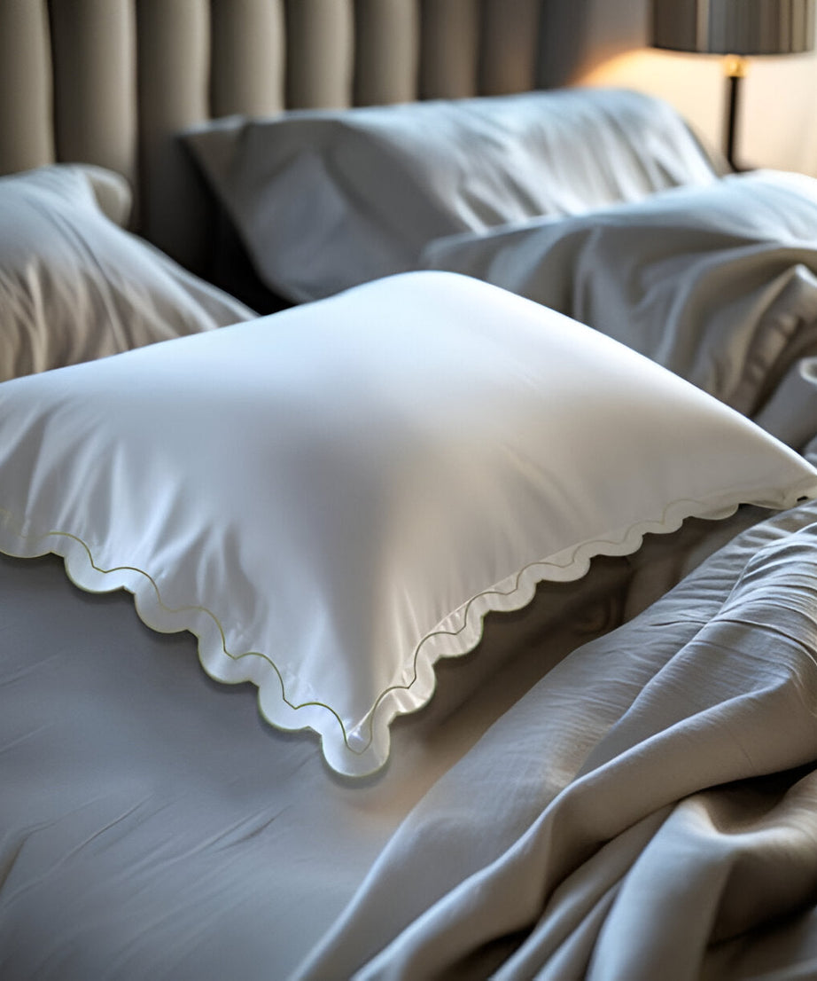 400TC Reverse U Shape Embroidery Cotton Duvet Cover Set