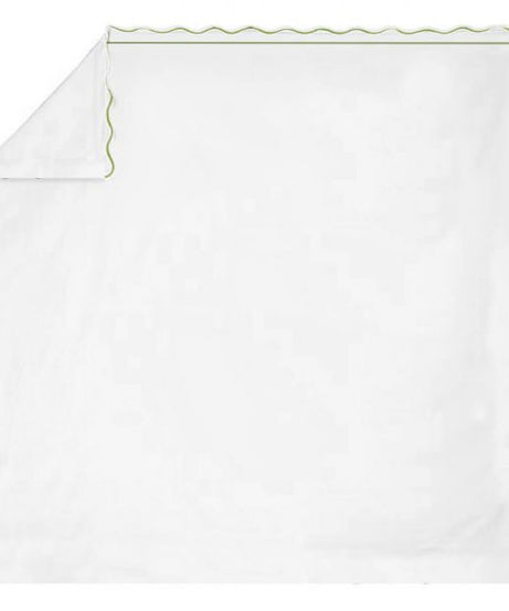 400TC Cotton Scallop Embroidery & Border Sateen Solid Sheet Set