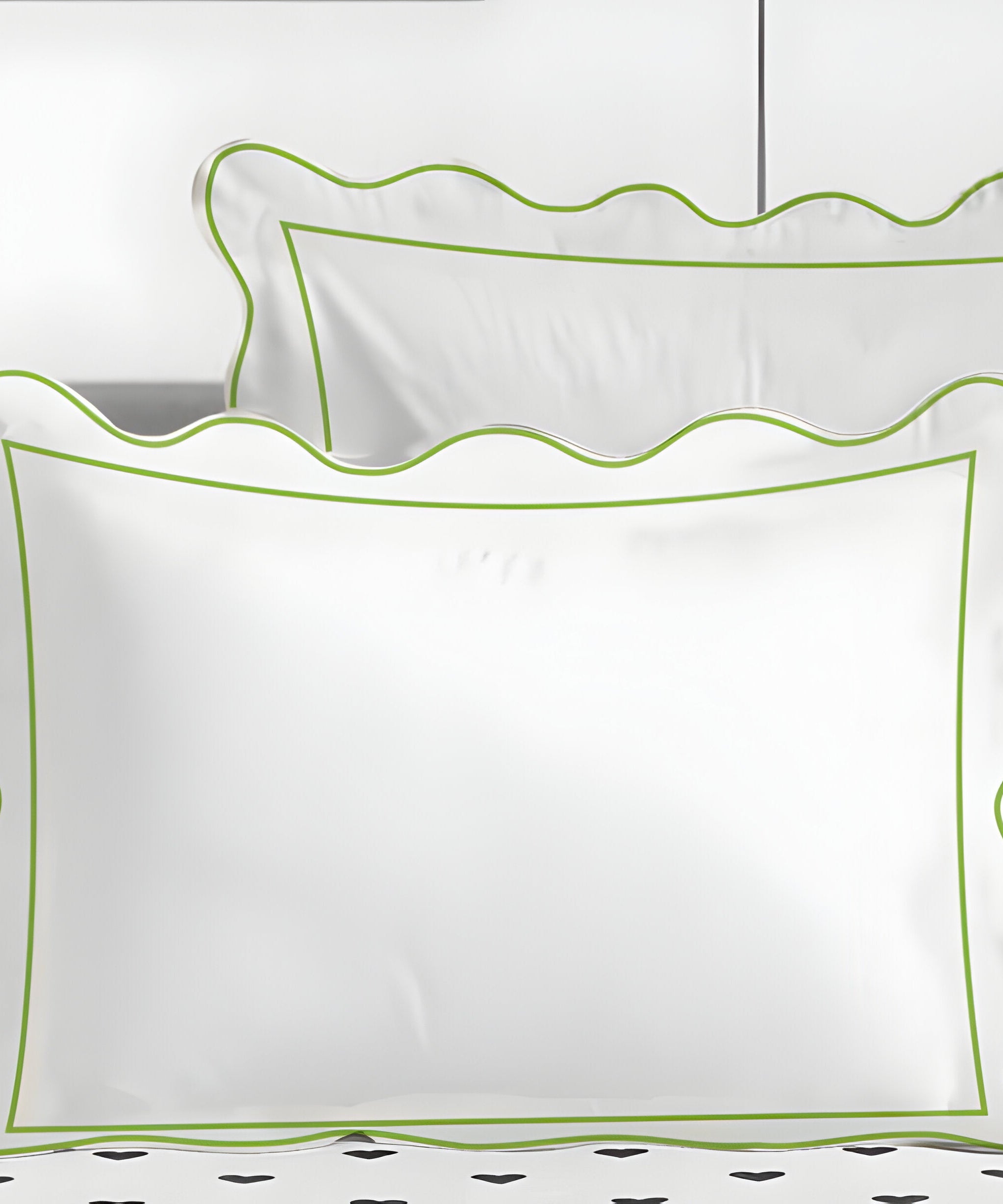 400TC Cotton Scallop Embroidery & Border Sateen Solid Duvet Cover Set