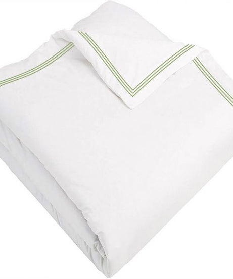 400TC Cotton Triple Edge Embroidery Sateen Solid Duvet Cover Set
