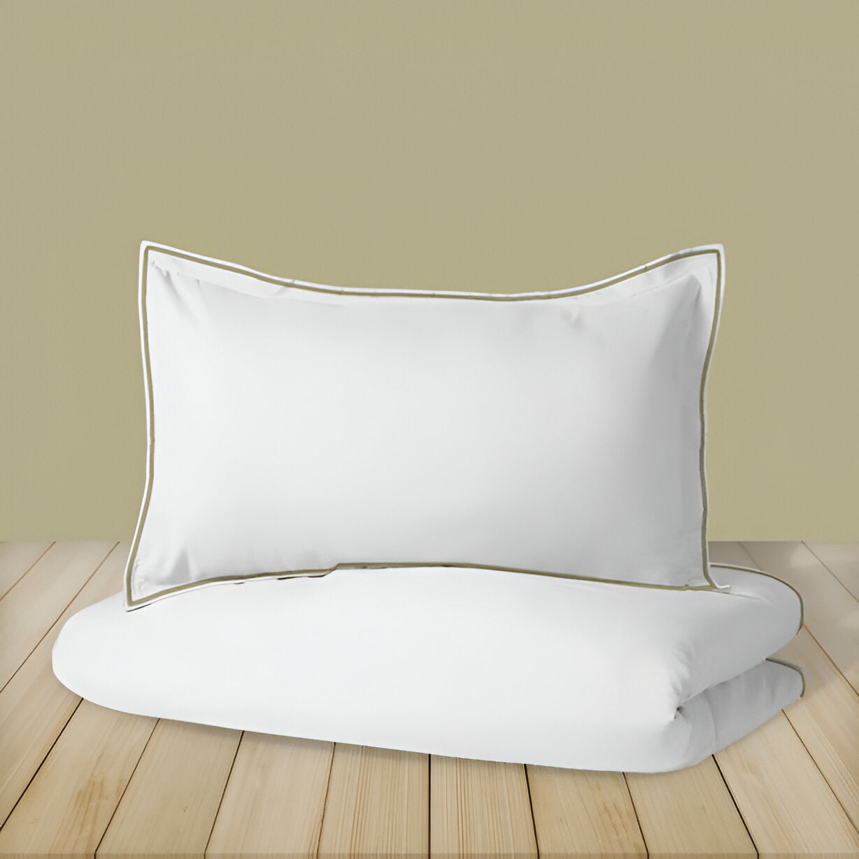 400TC Embroidery Cotton Sateen Solid Duvet Cover Set