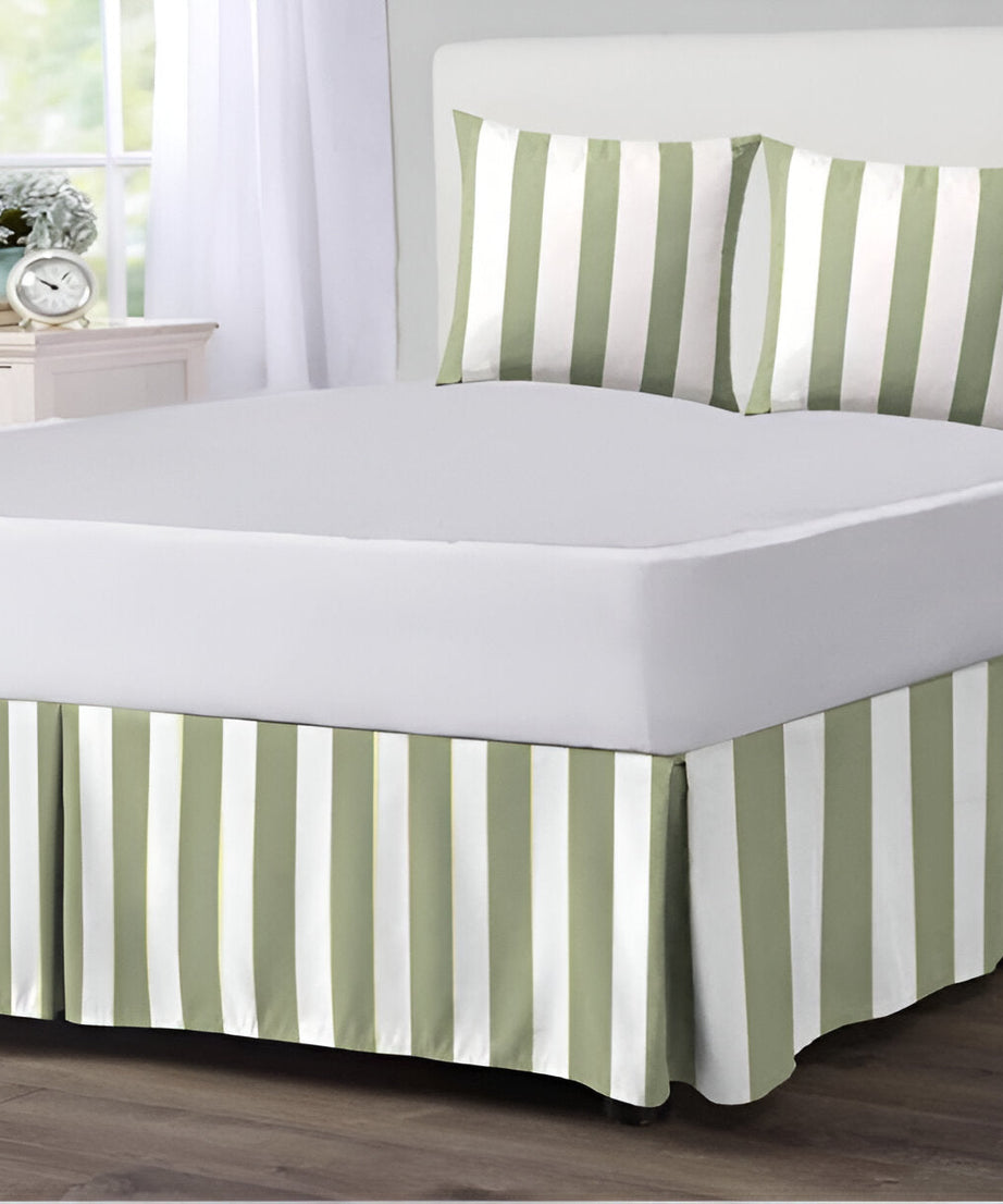 400TC Stripe Border Frame Cotton Sateen Duvet Cover Set