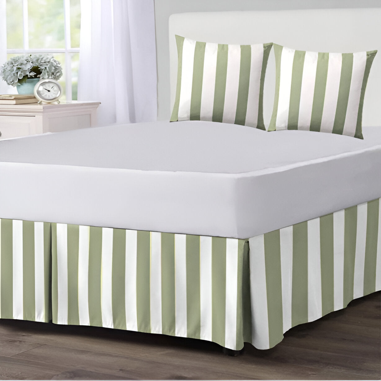 400TC Stripe Border Frame Cotton Sateen Duvet Cover Set