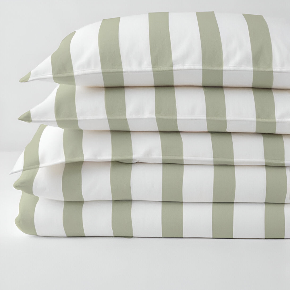 400TC Stripe Border Frame Cotton Sateen Duvet Cover Set