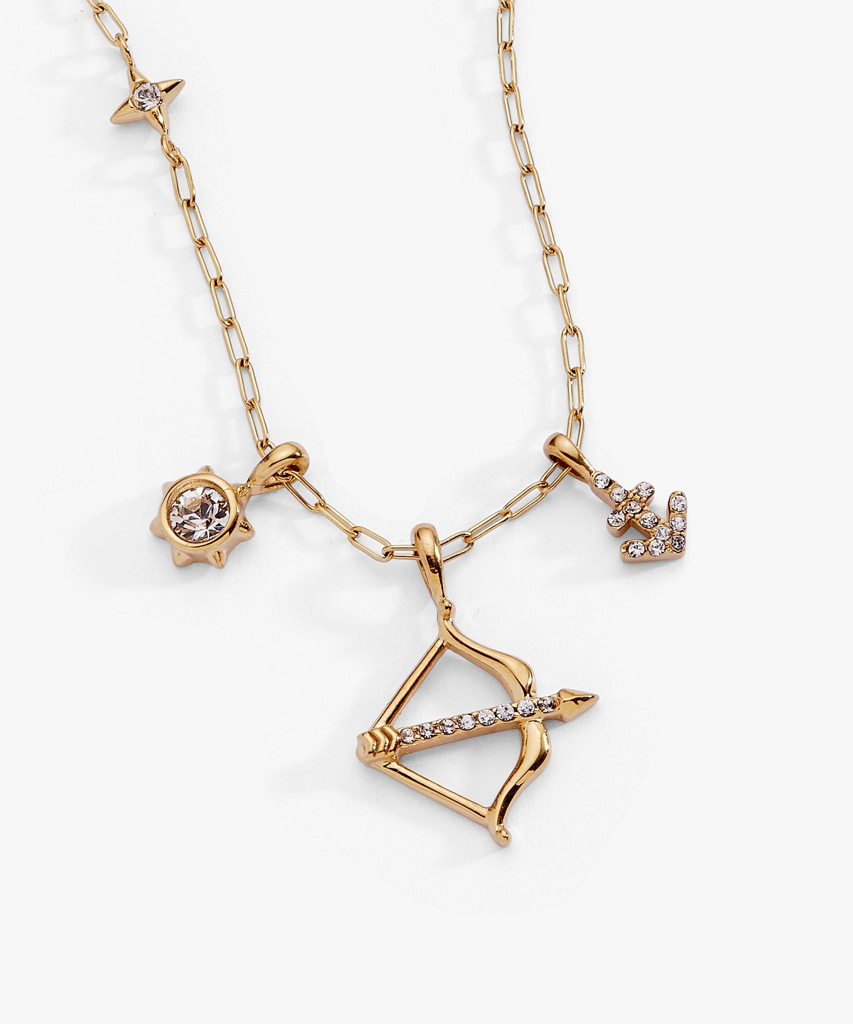 Sagittarius Zodiac Charm Cluster Necklace
