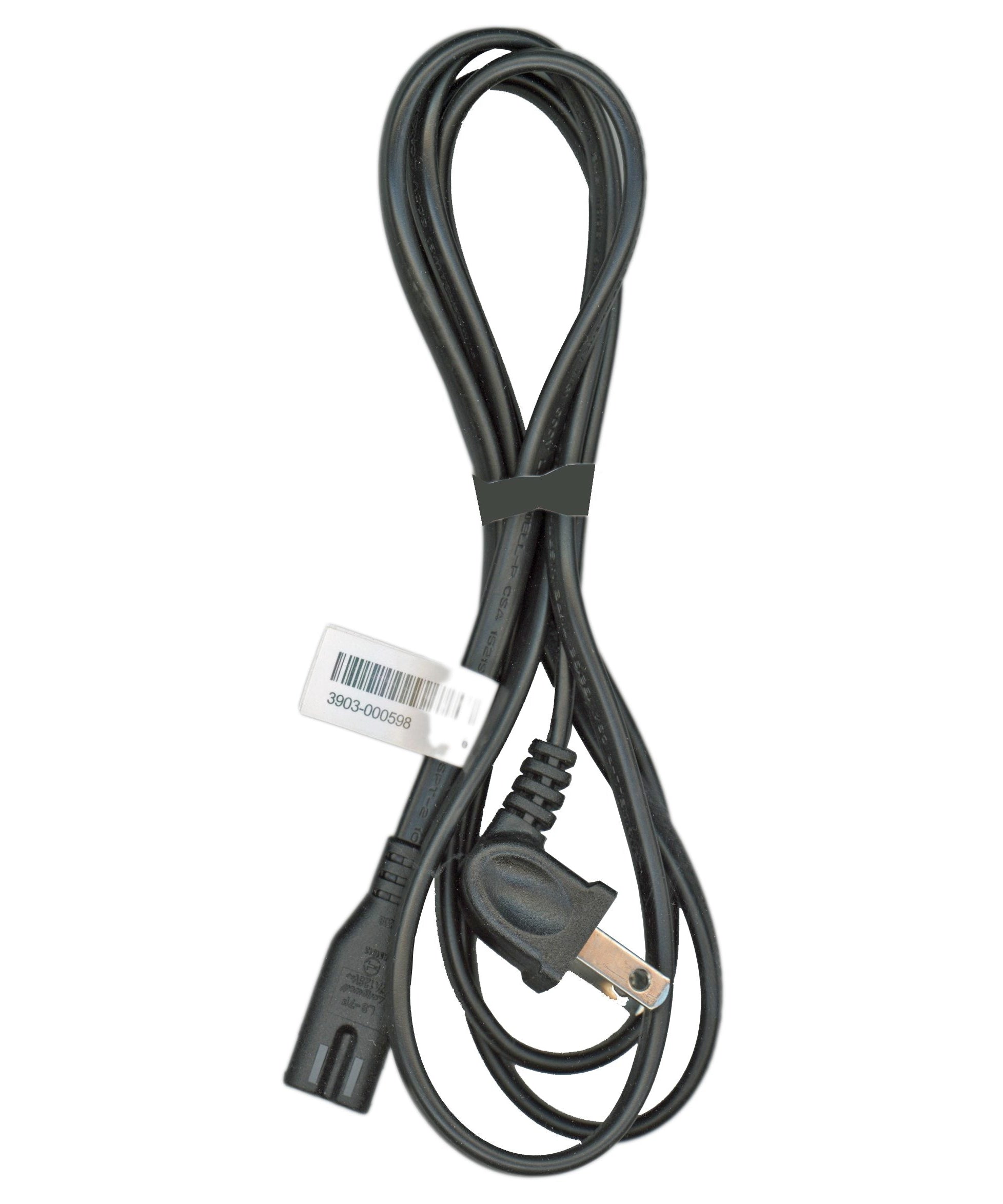 Samsung 3903000598 5-Foot TV Power Cable | Right-Angle 2-Prong to C7 Figure-8 Non-Polarized Cord - 3903000598