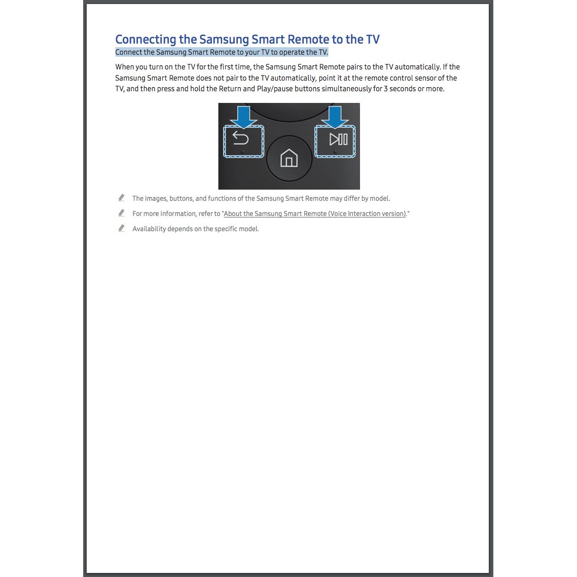Samsung BN59-01260A Smart TV Remote Control | Bluetooth & IR | No Voice | 2016 - BN5901260A